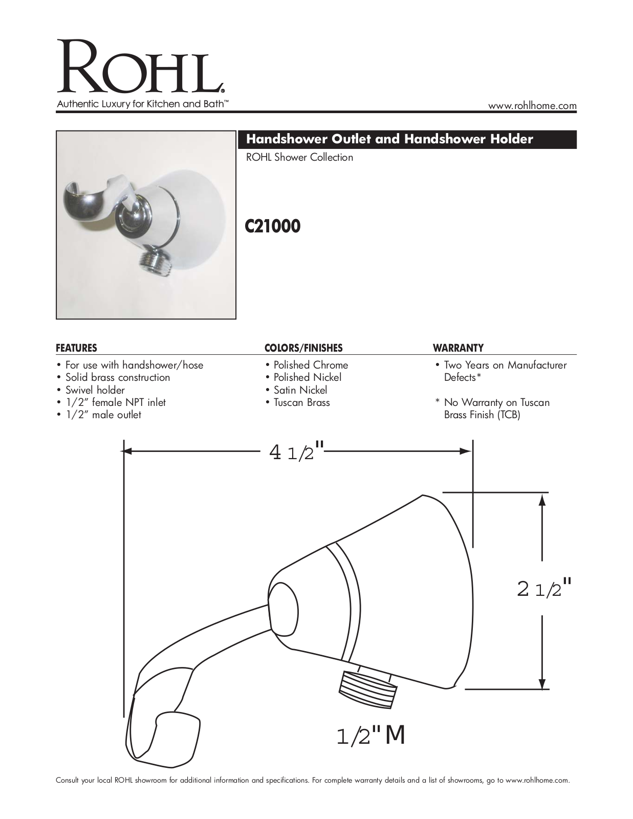 Rohl C21000TCB User Manual