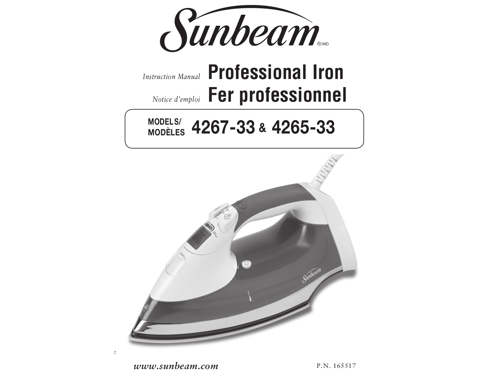 Sunbeam 4267-33, 4265-33 User Manual