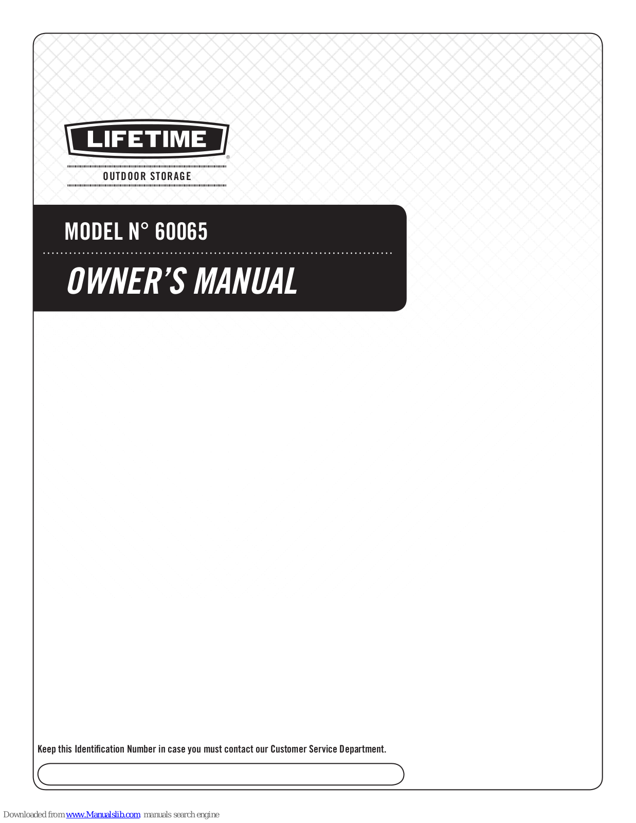 Lifetime 60065 Owner's Manual