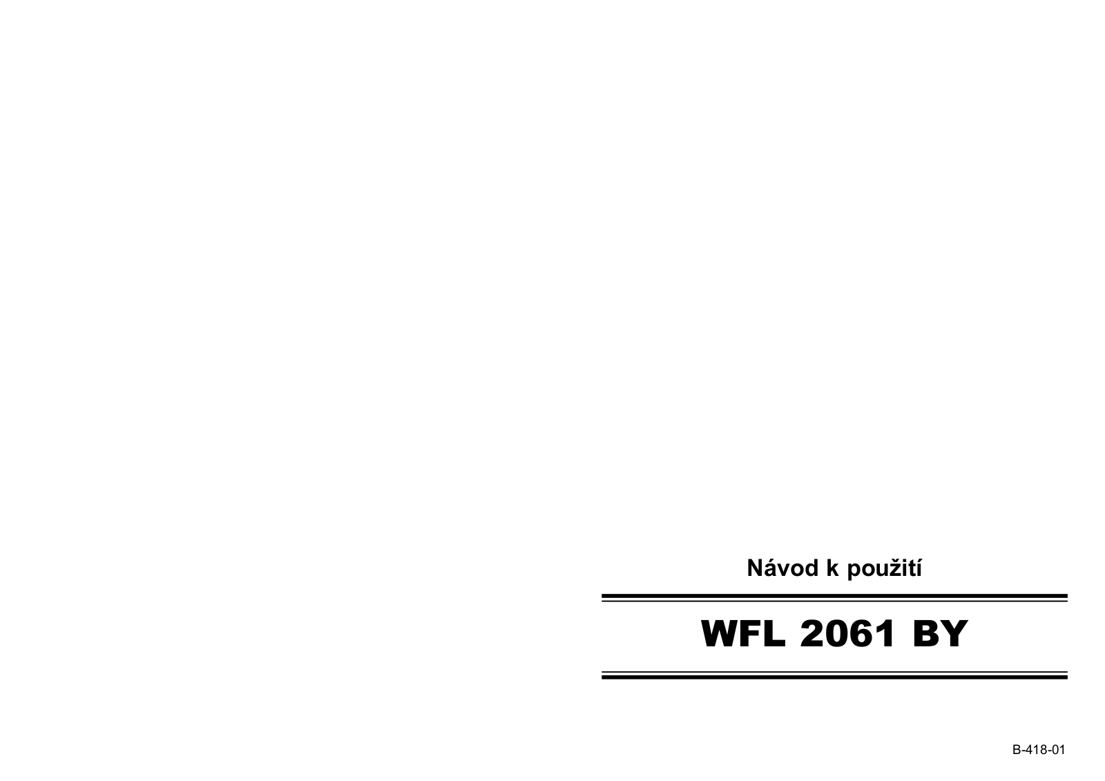 Bosch WFL 2061BY User Manual