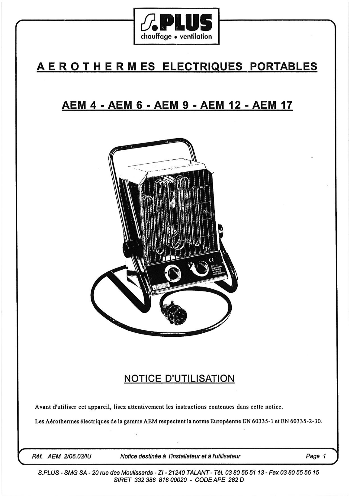 S.PLUS AEM 4 User Manual