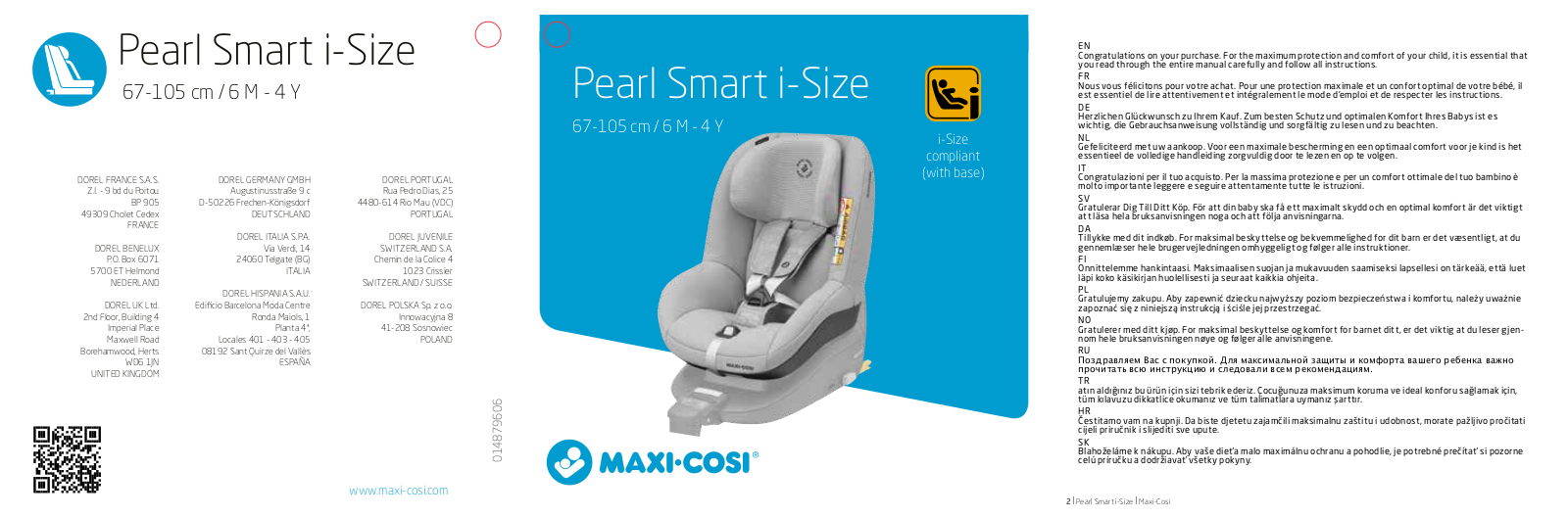 Maxi-Cosi Pearl Smart User Manual