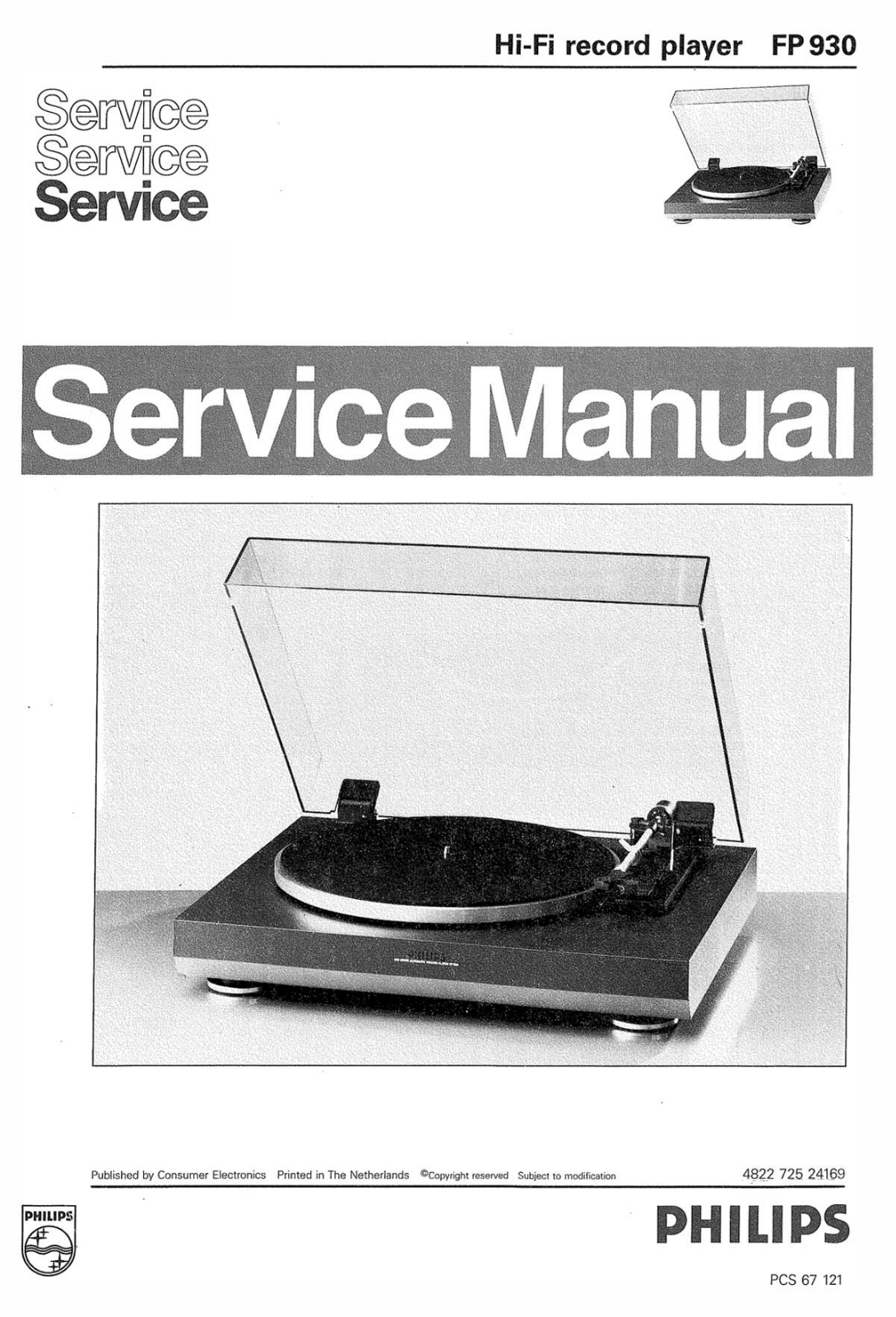 Philips FP-930 Service Manual