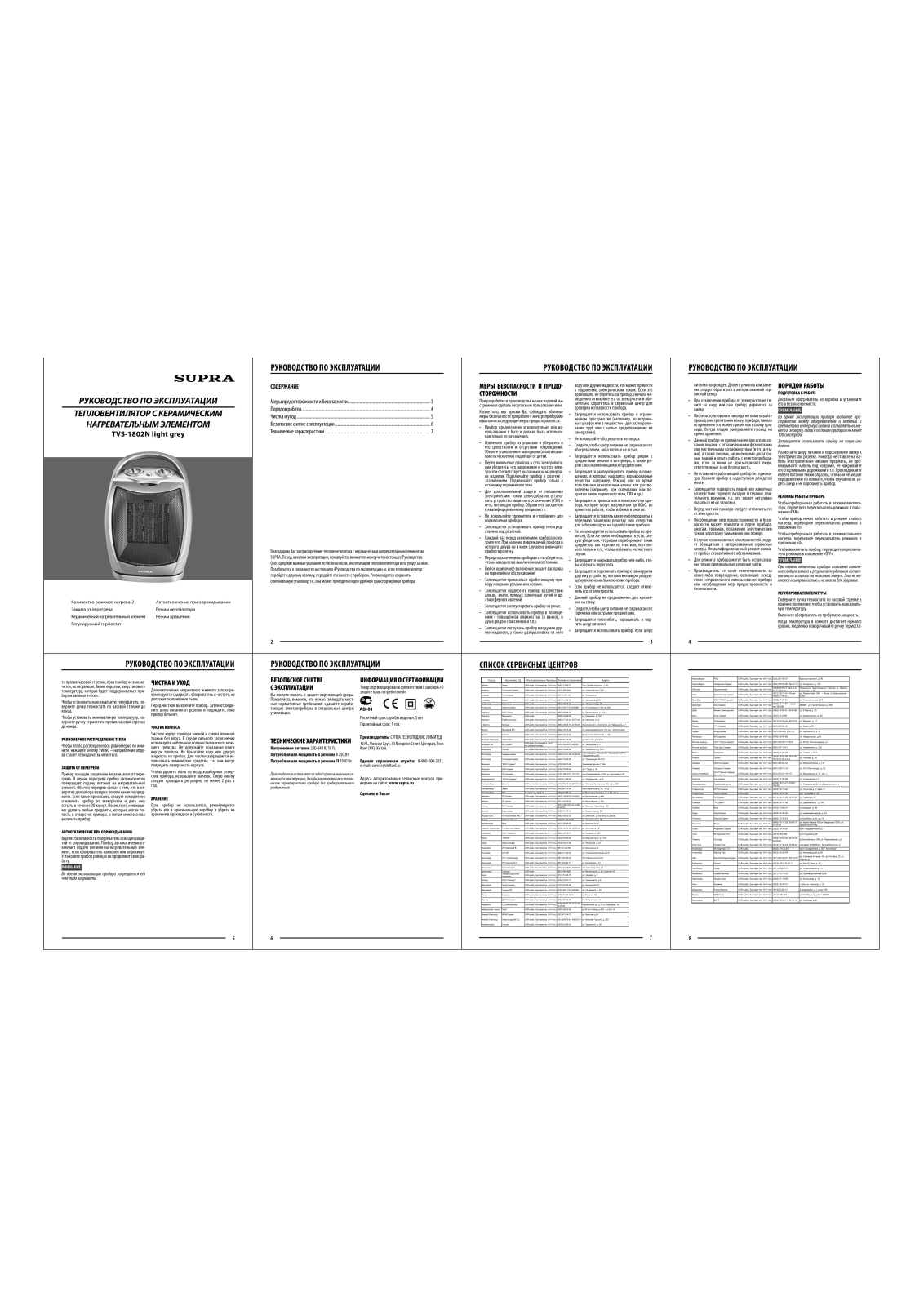 Supra TVS-1802N User Manual