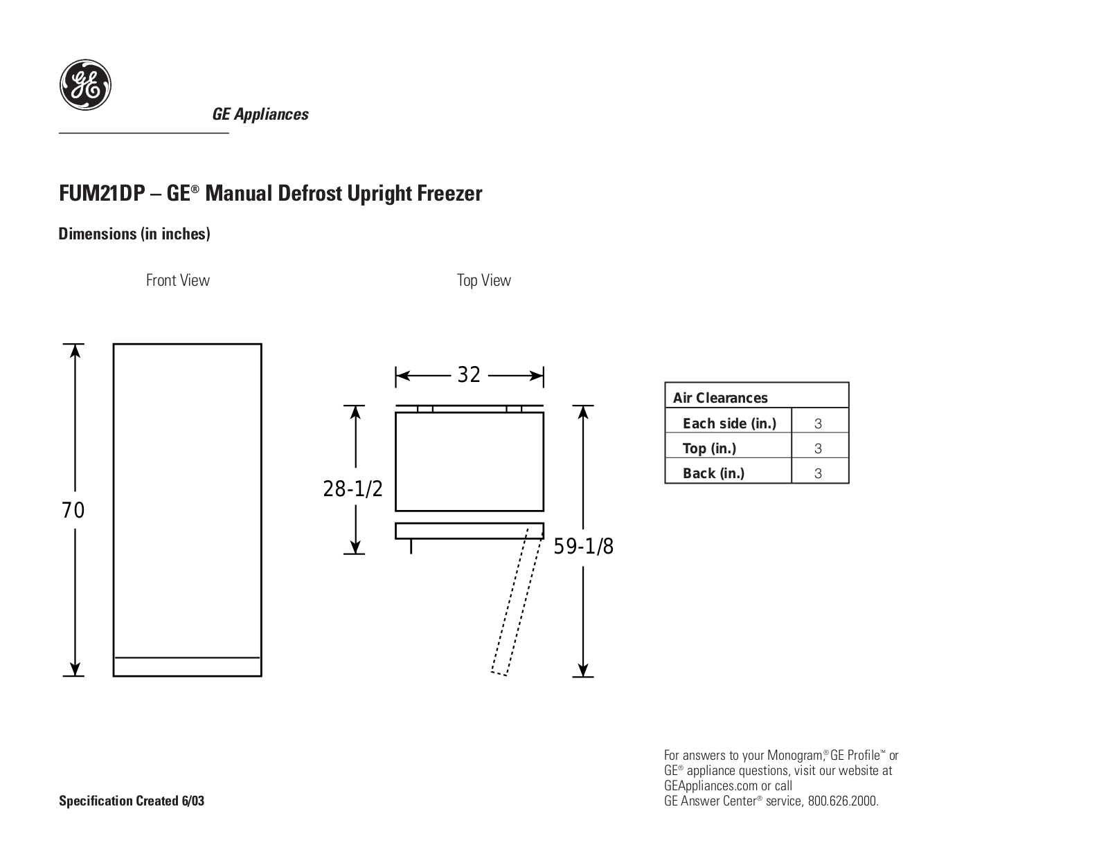 GE FUM21DP, FUM21DPRWH User Manual