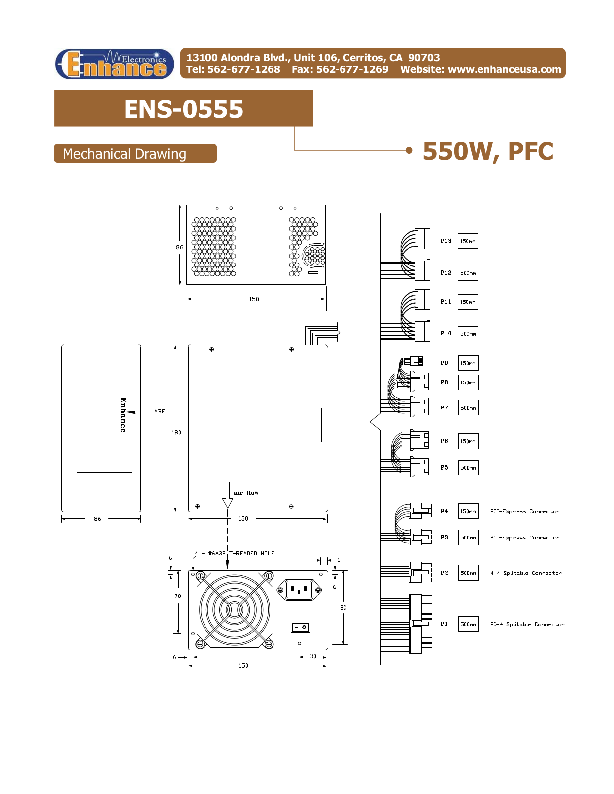 Enhance ENS-0555 MECHANICAL DRAWING - ManualMachine.com