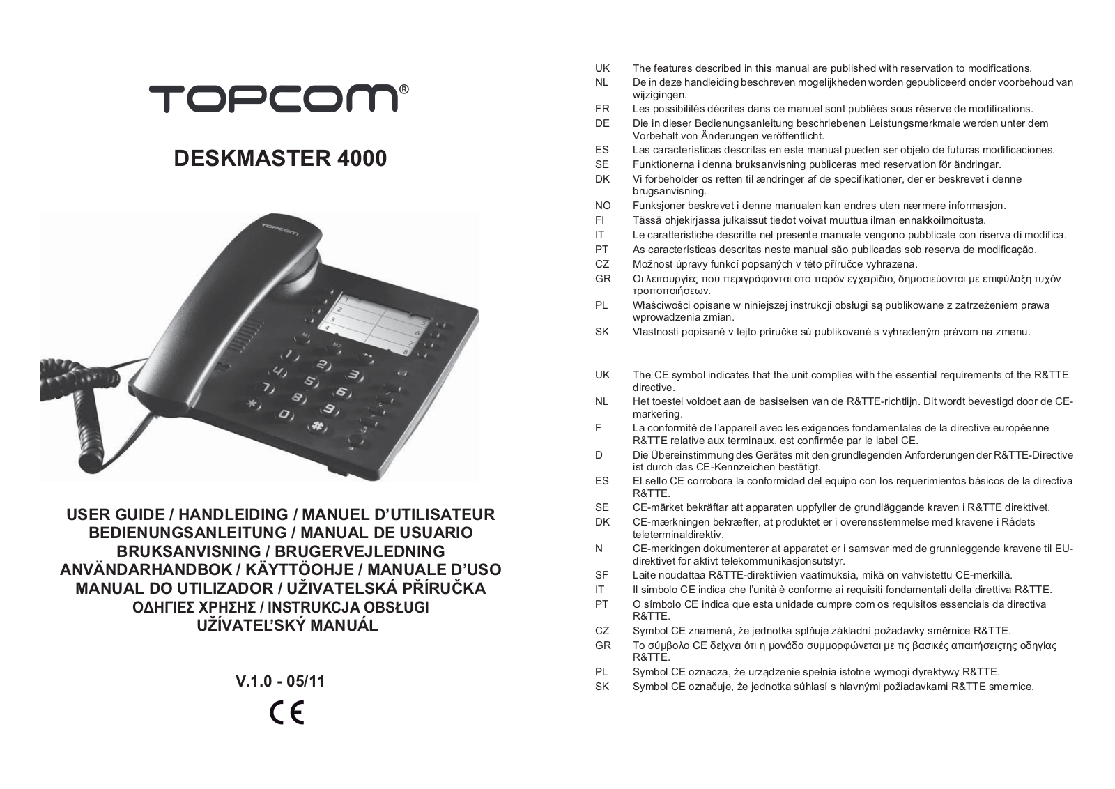 Topcom TE-6600 User Manual