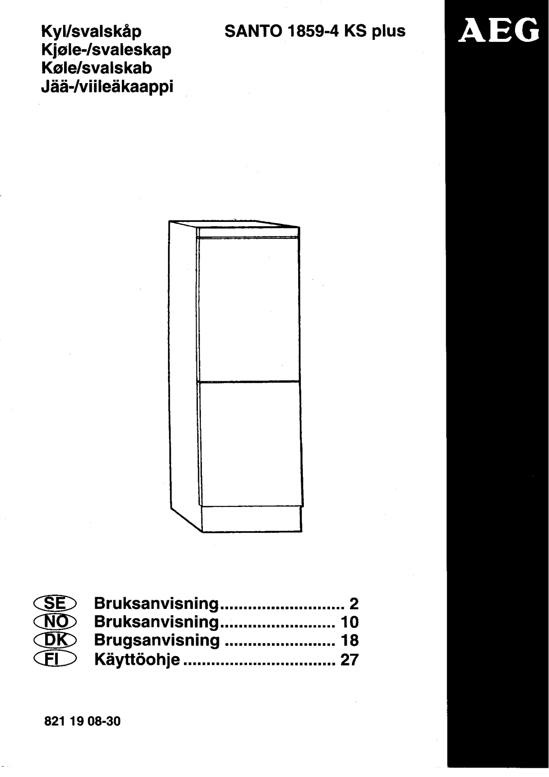 AEG S1859-4KSP User Manual