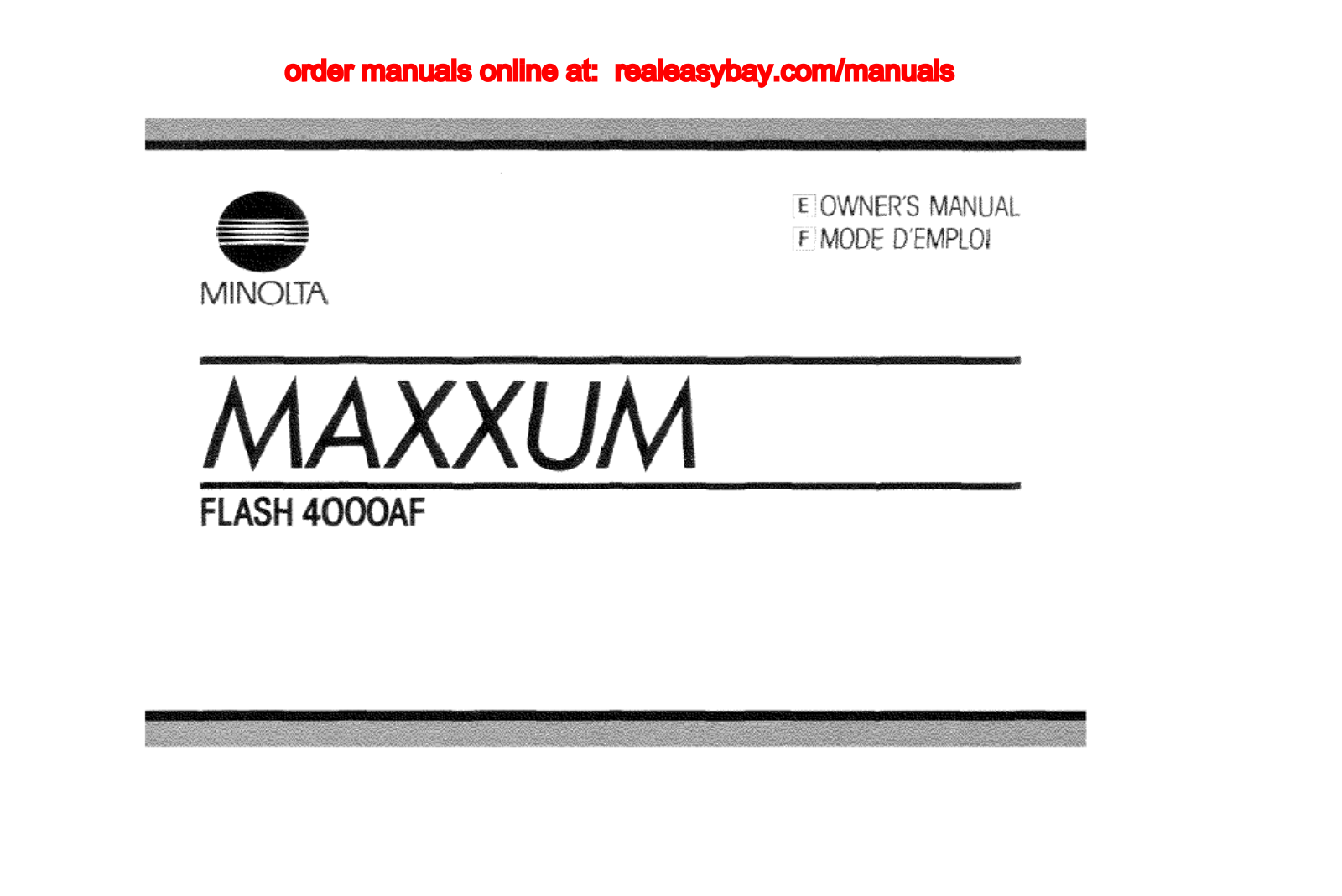 MINOLTA MAXXUM FLASH 4000AF User Manual