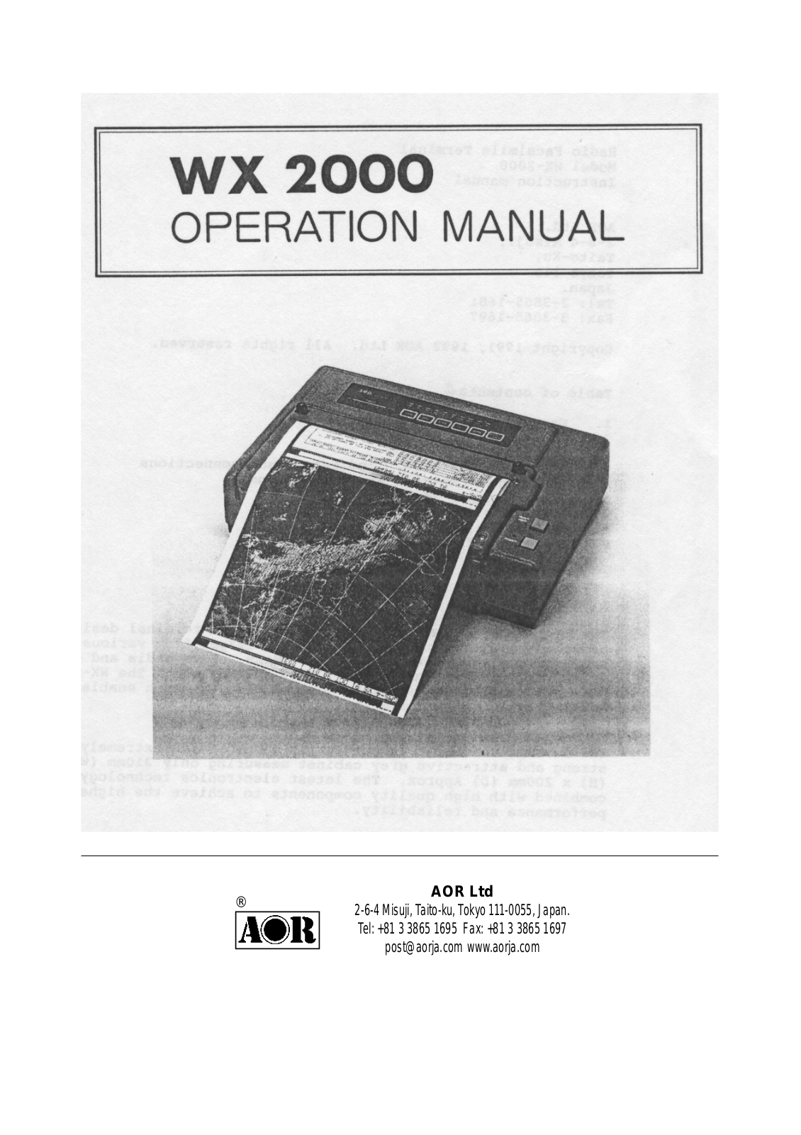 AOR WX2000 User Guide