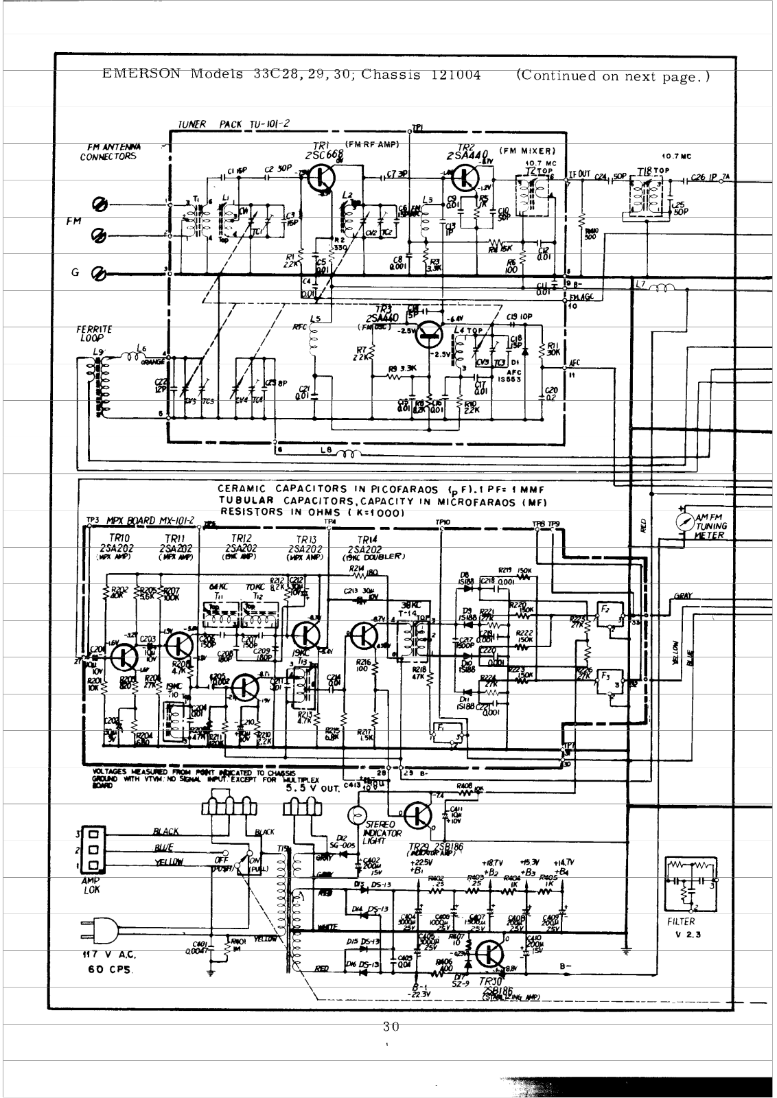 Emerson 33C28, 33C29, 33C30 Schematic