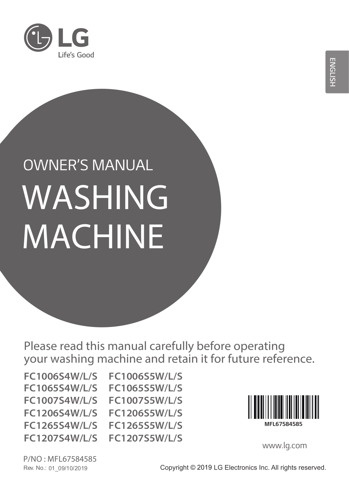 LG FC1007S5L Owner’s Manual