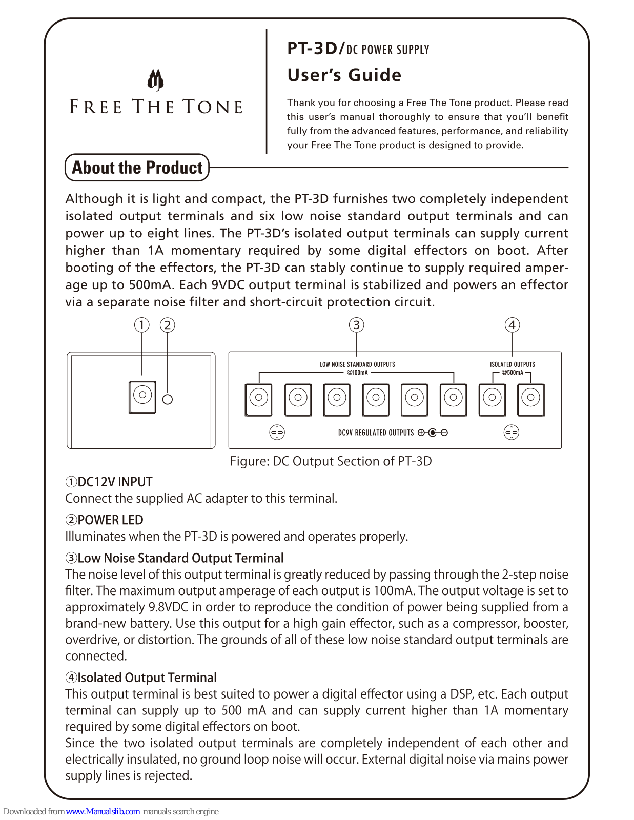 Free The Tone PT-3D User Manual