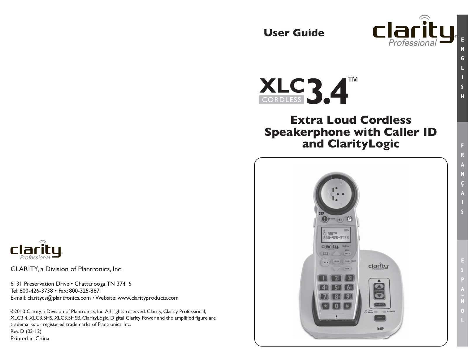 Plantronics XLC34D User Manual