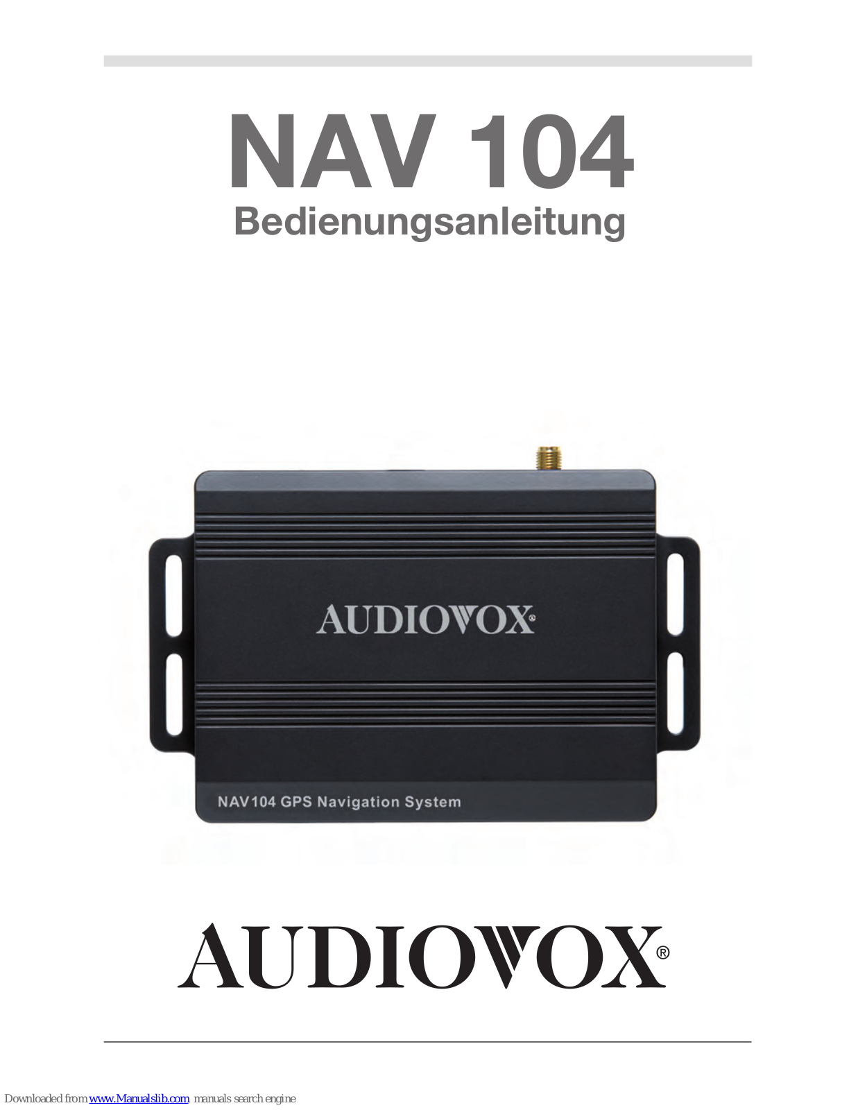 Audiovox NAV 104 User Manual