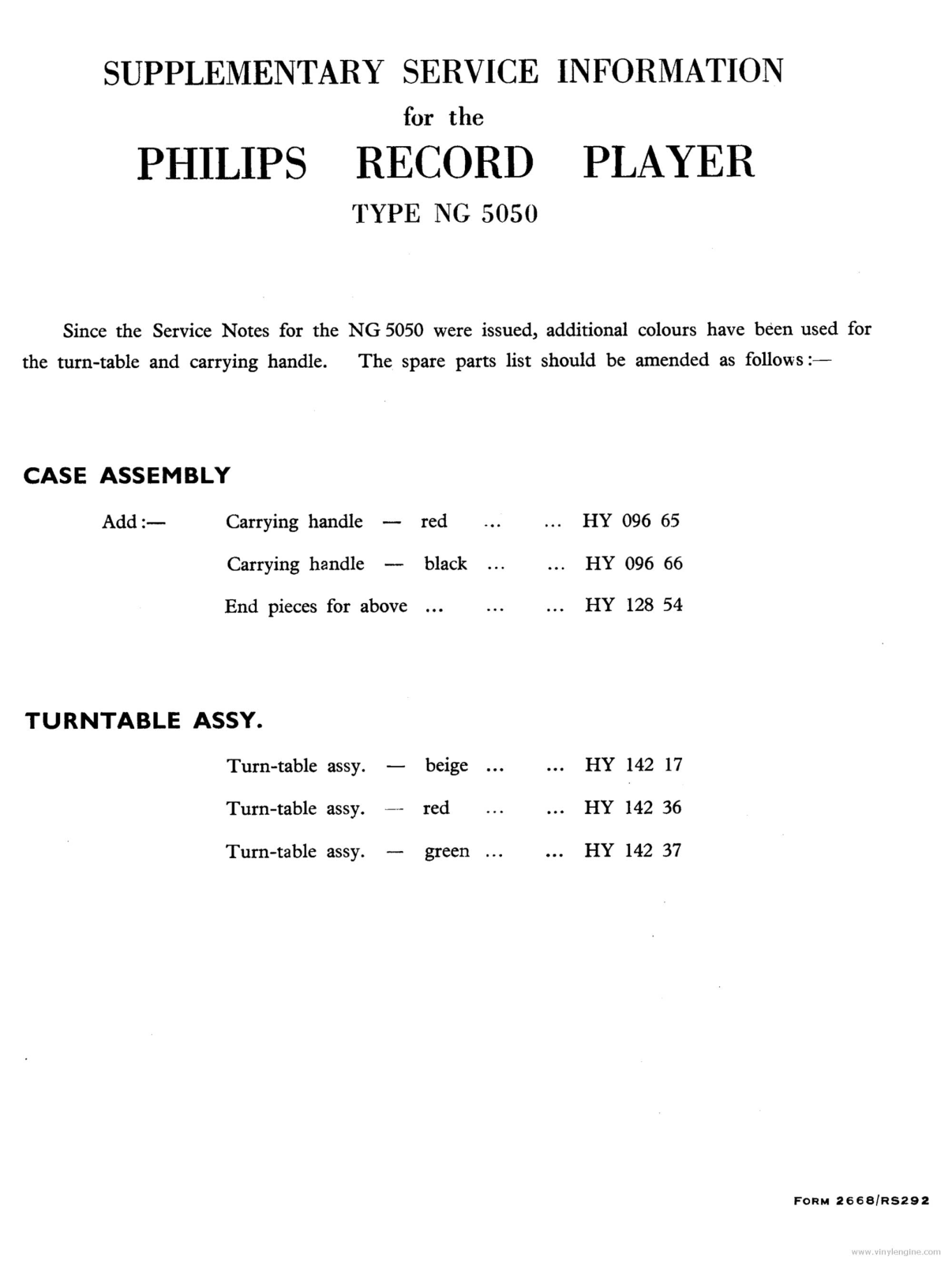 Philips NG-5050 Service Manual