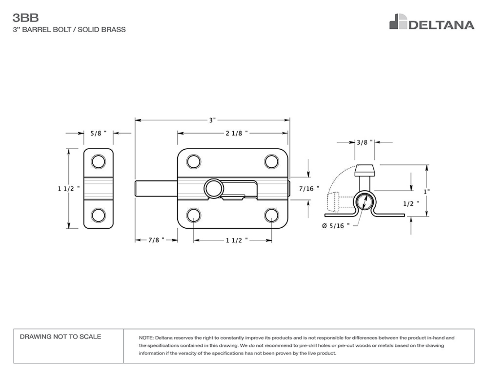 Deltana DLTA1665 Dimensions