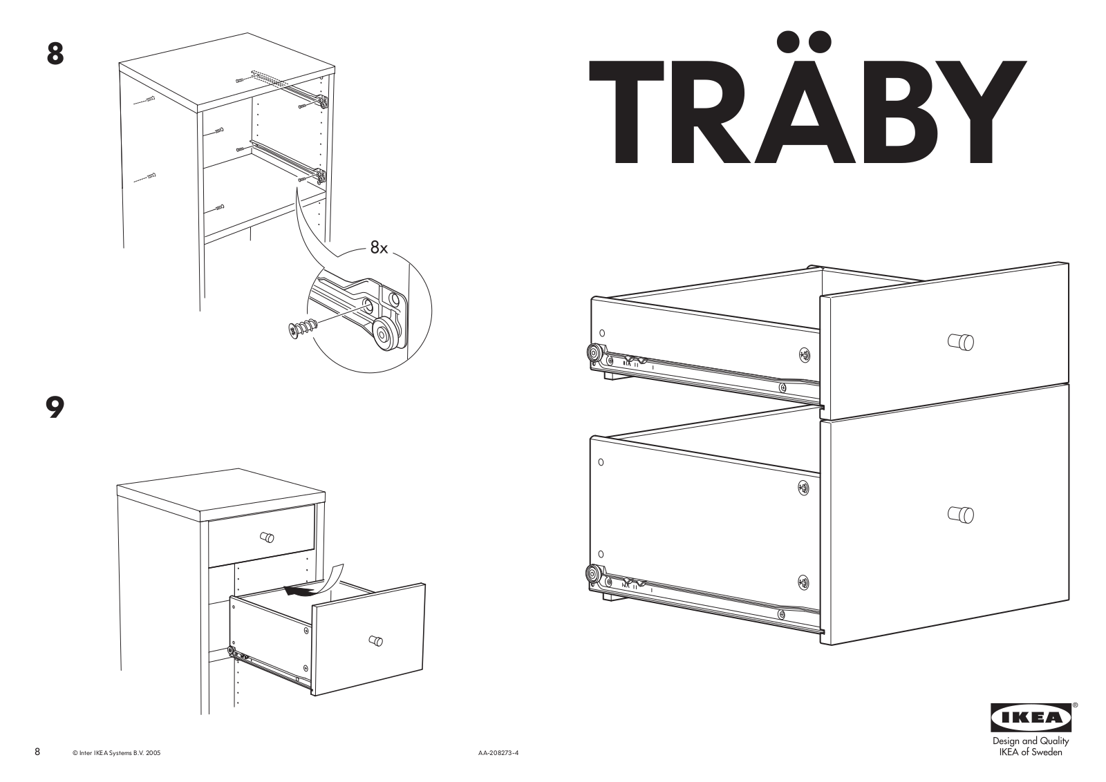 IKEA TRÄBY DRAWER 13 3/4