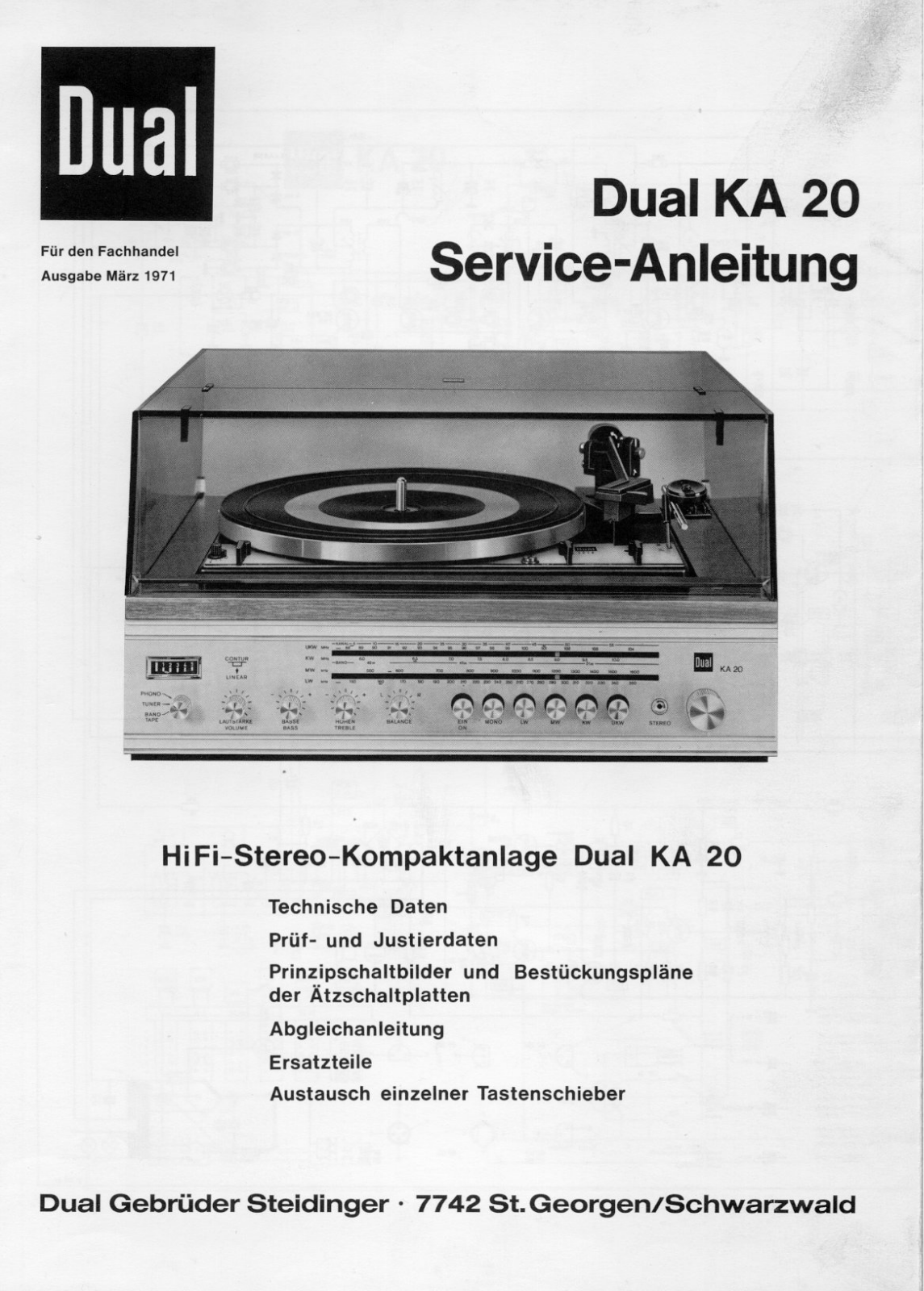 Dual KA-20 Service manual