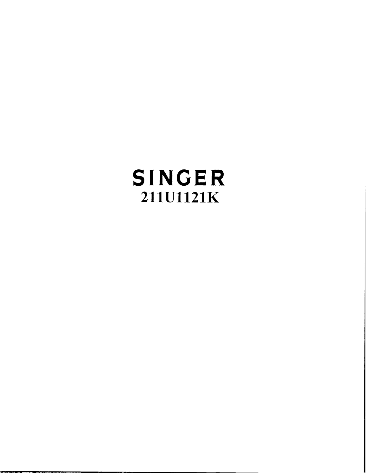 SINGER 211U11221K Parts List