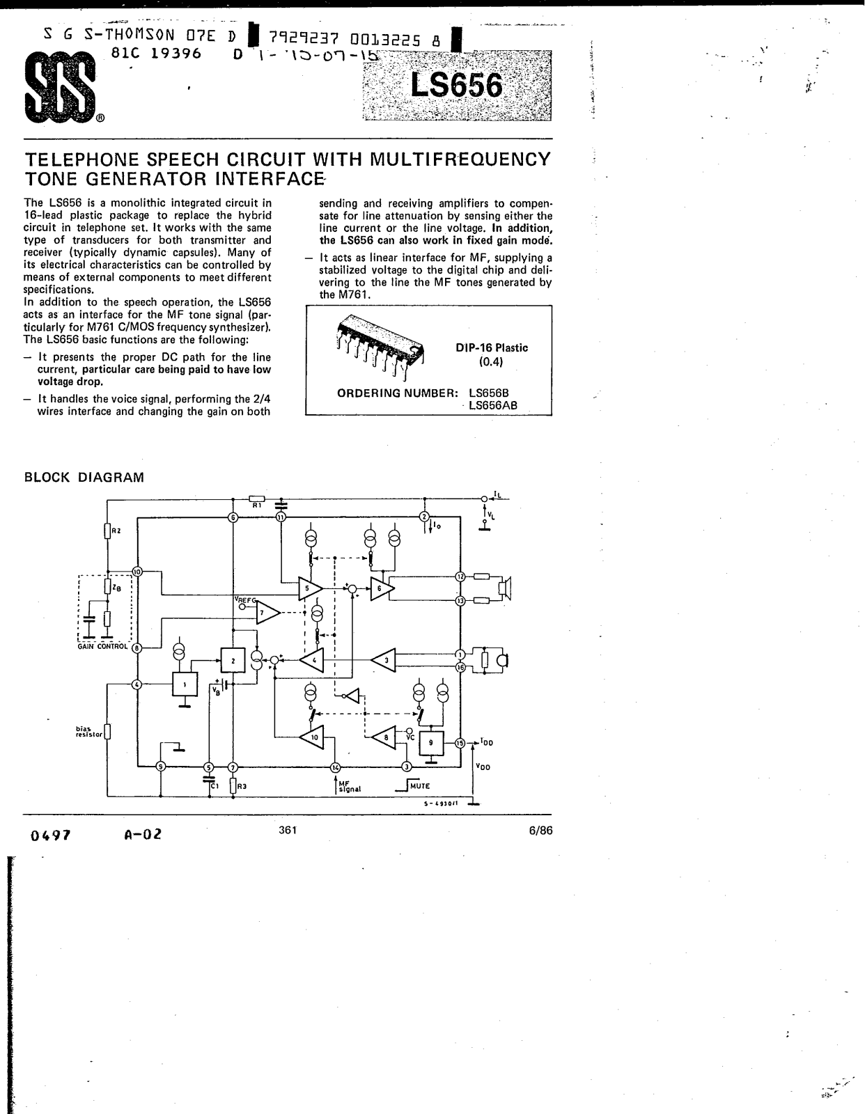 SGS Thomson Microelectronics LS656AB, LS656B Datasheet