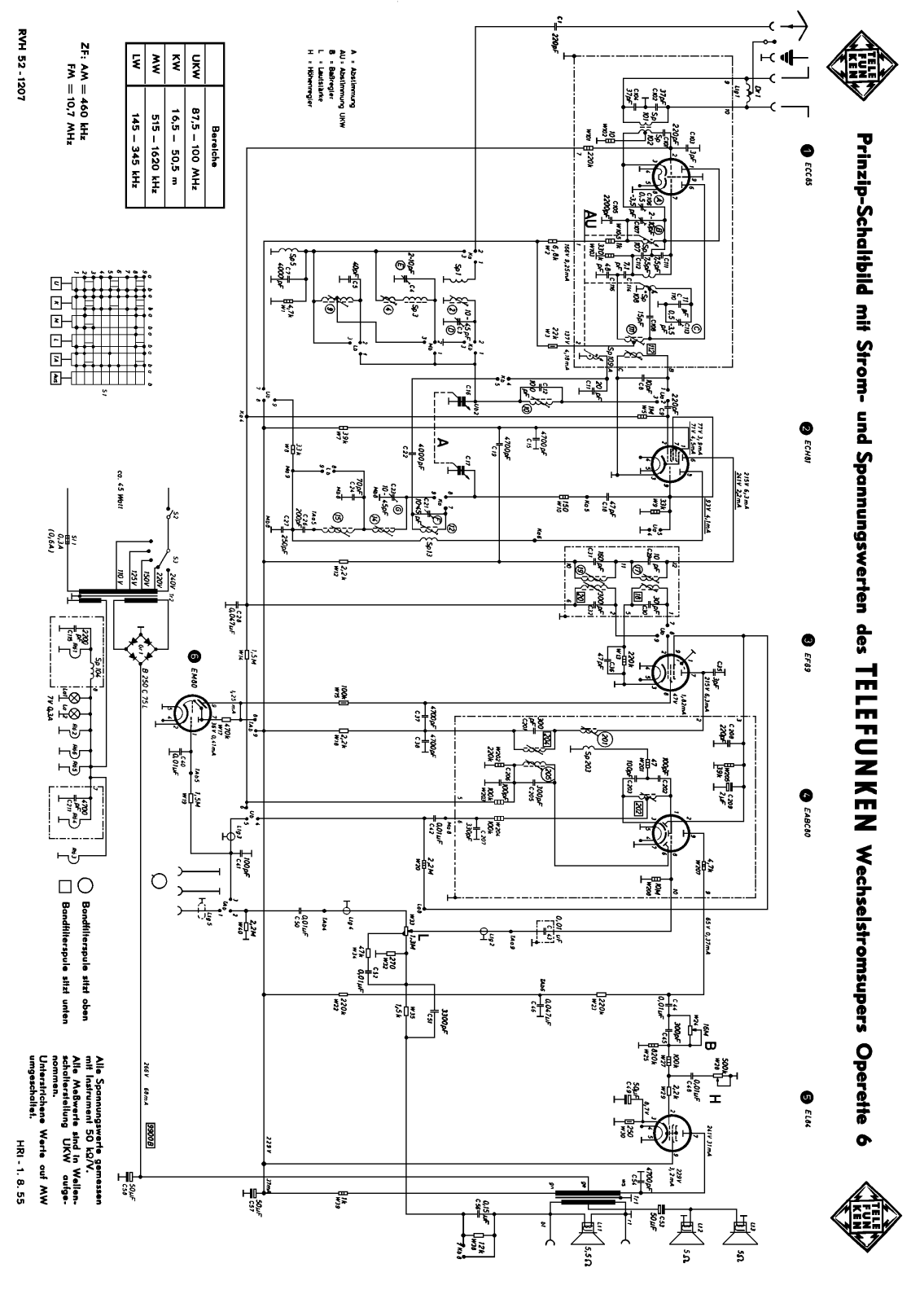 Telefunken Operette-6 Schematic