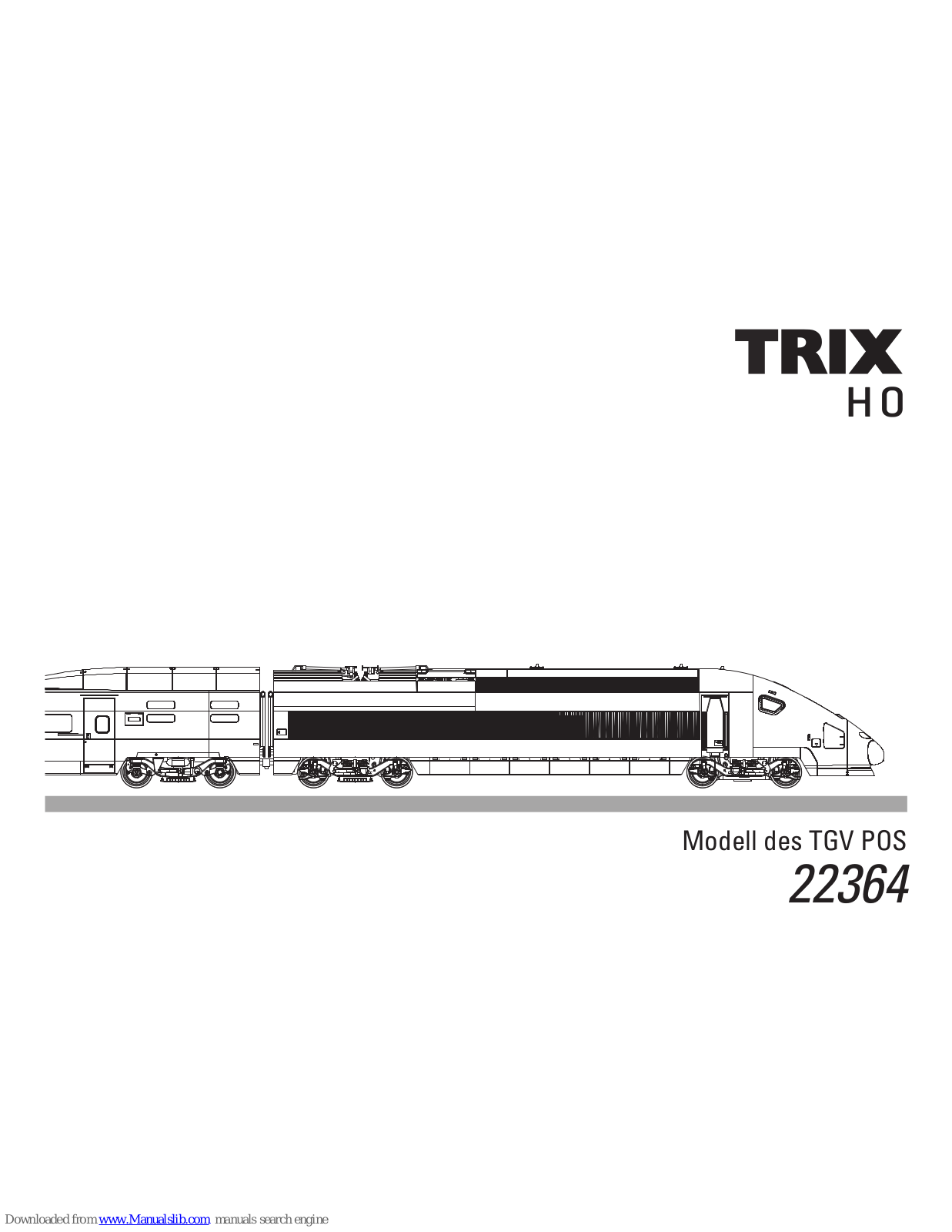 Trix TGV POS, 22364, THALYS PBKA, 22371 User Manual