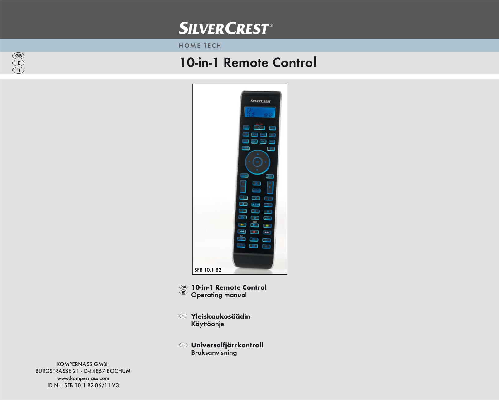 Silvercrest SFB 10.1 B2 Operating instructions