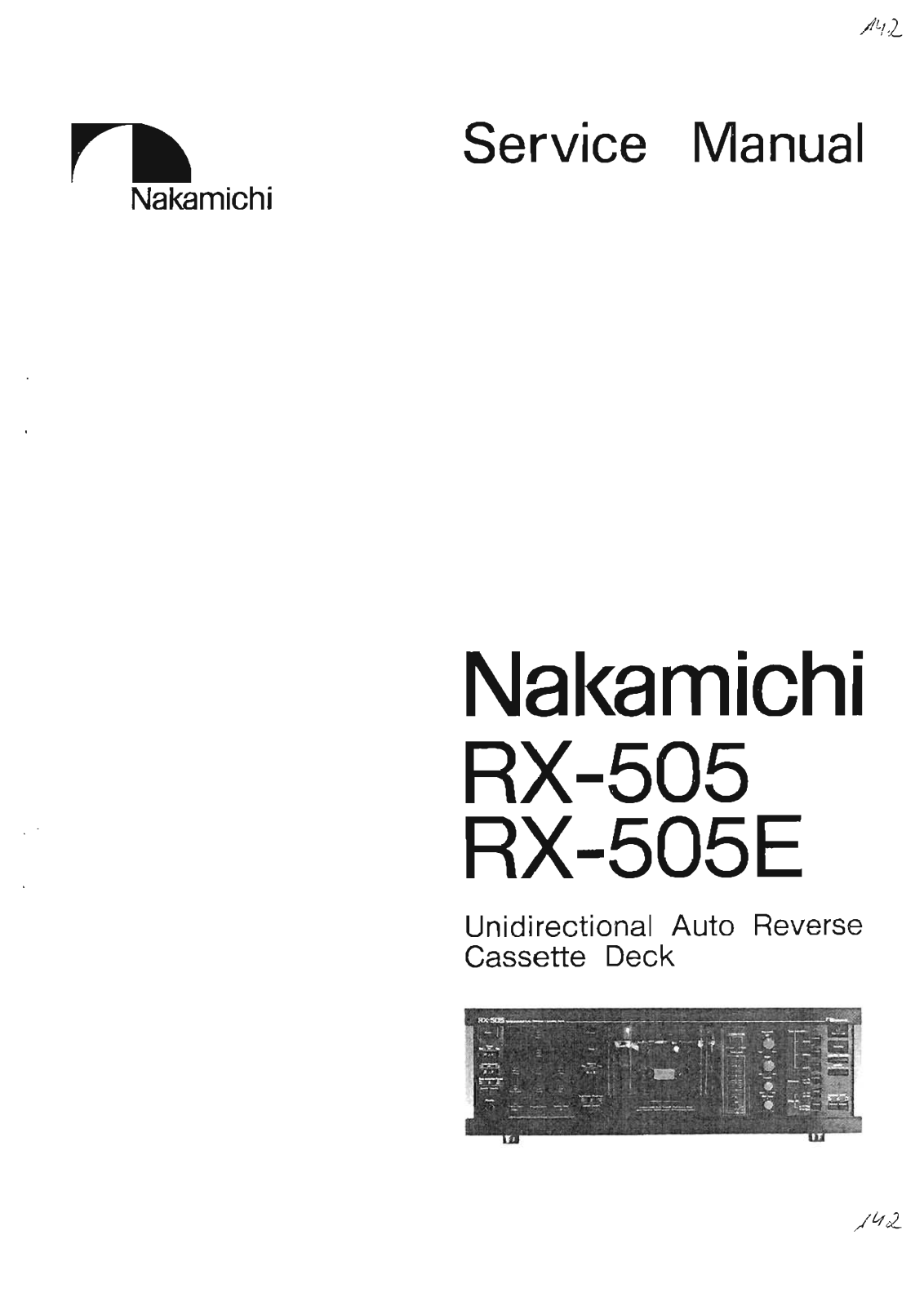 Nakamichi RX-505-E Service Manual