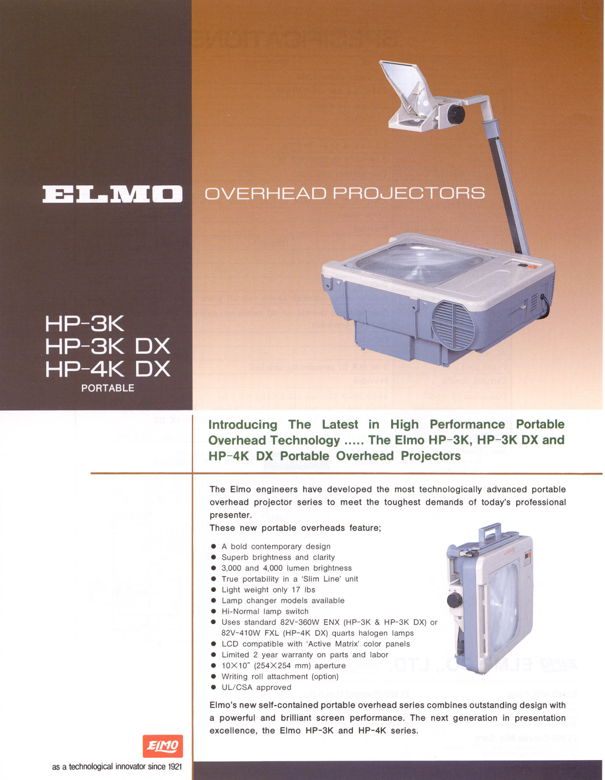 Elmo HP-3K, HP-3K DX, HP-4K DX User Manual