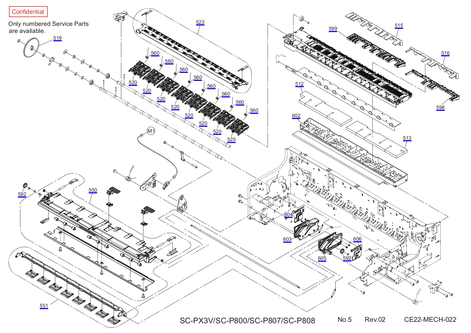 Epson SC-P800, CE22 Exploded Diagrams MECH 022