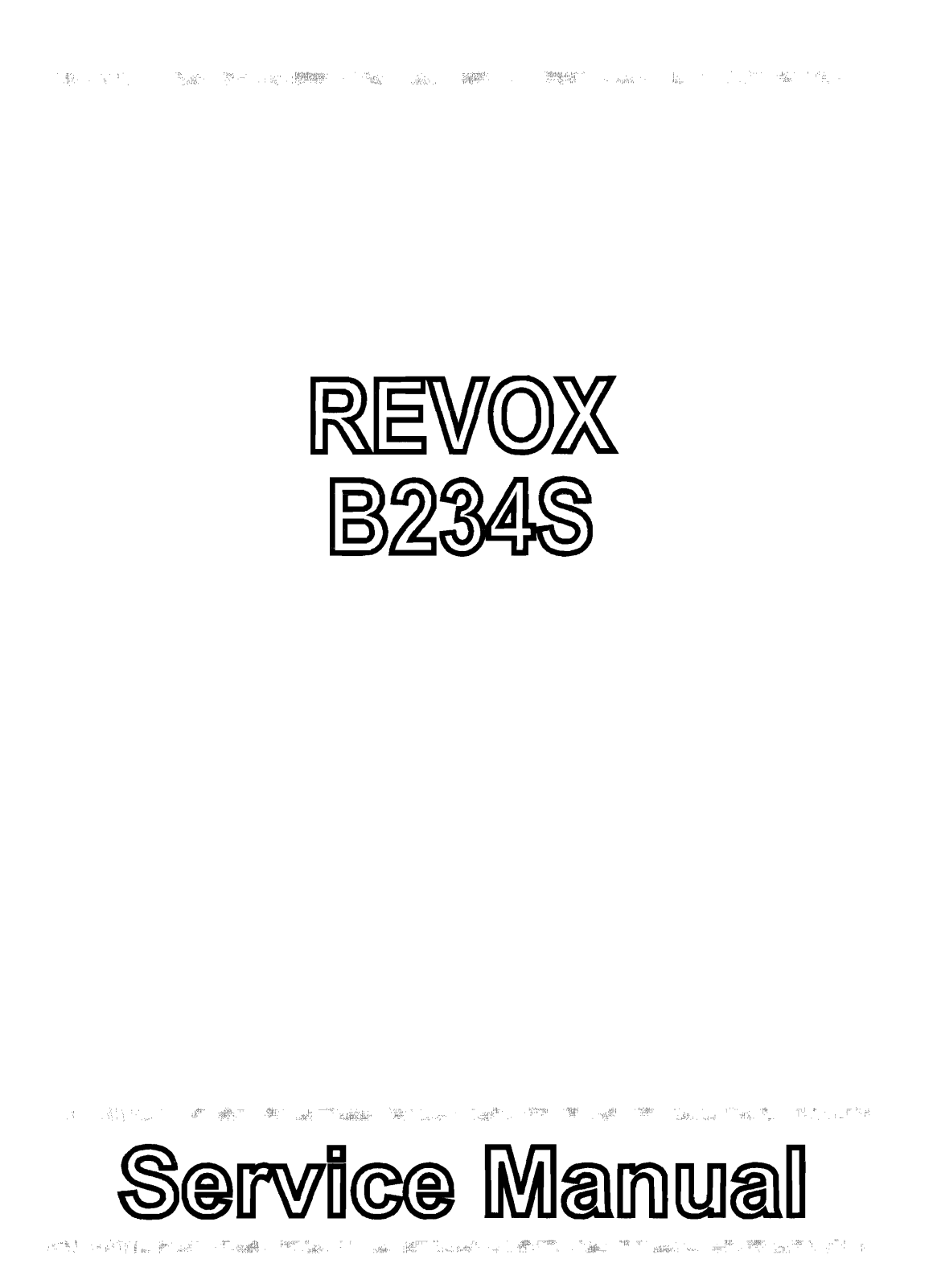 Revox B-234-S Service Manual