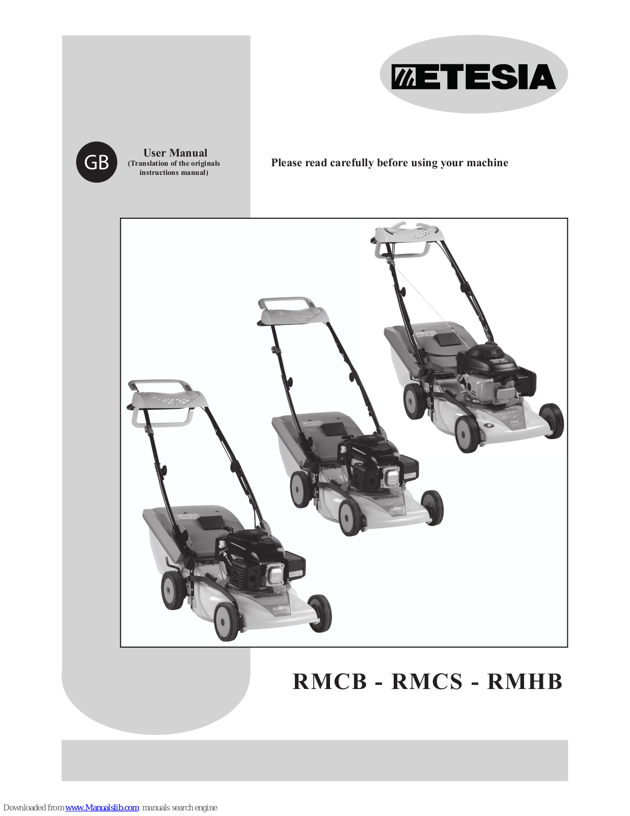 Etesia rmcb, RMHB, rmcs User Manual - ManualMachine.com