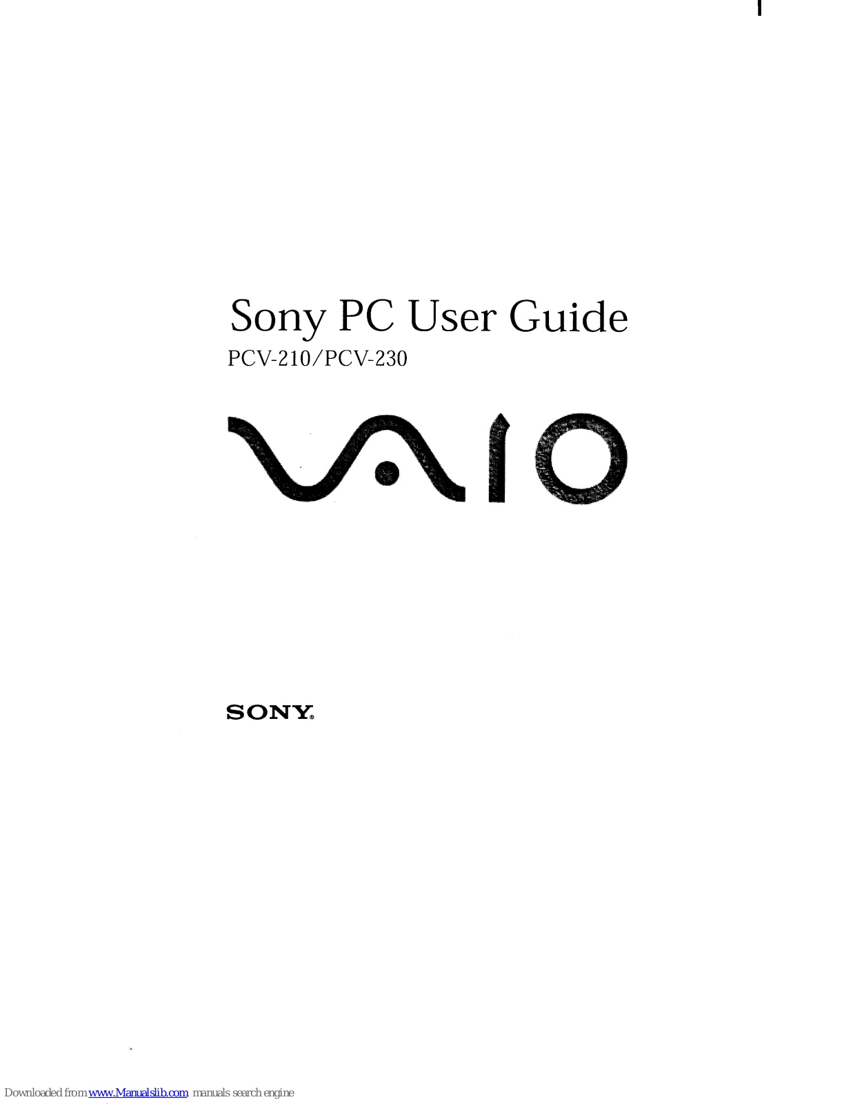 Sony VAIO PCV-210, VAIO PCV-230 User Manual