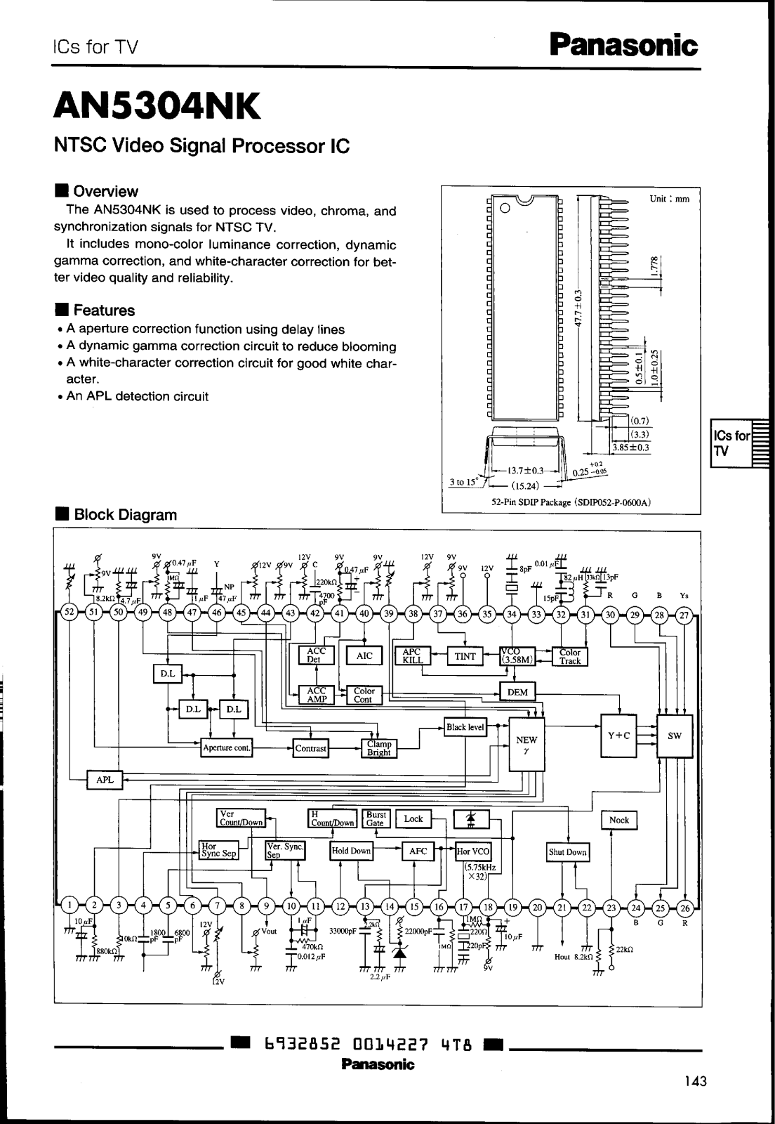Panasonic AN5304NK Datasheet