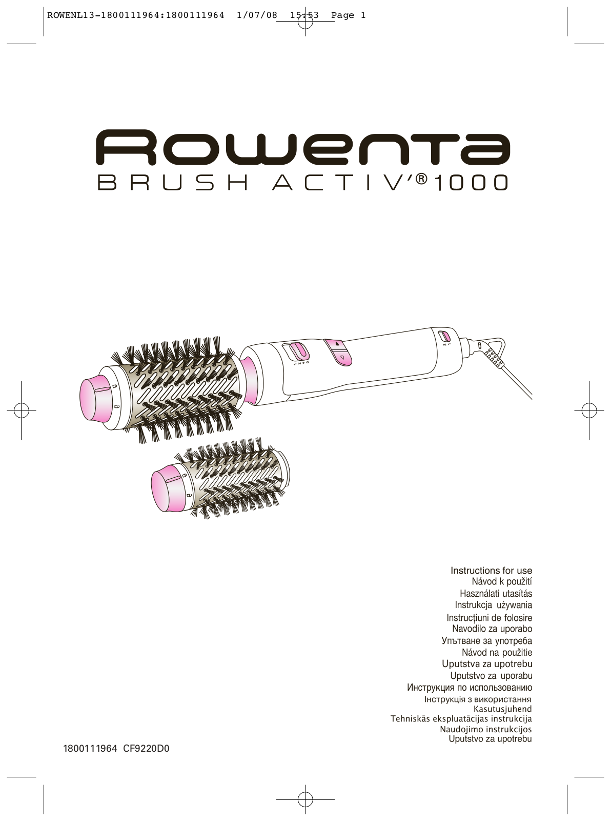 Rowenta CF9220DO User Manual