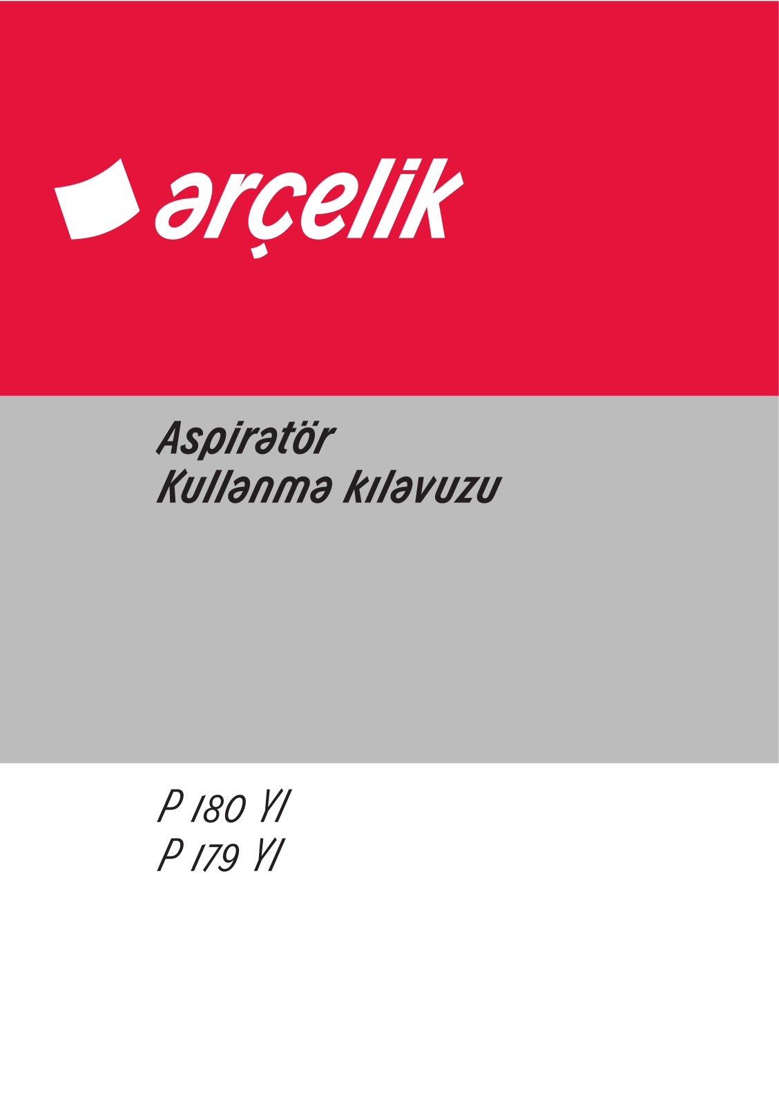 Arçelik P180YI, P179YI User manual