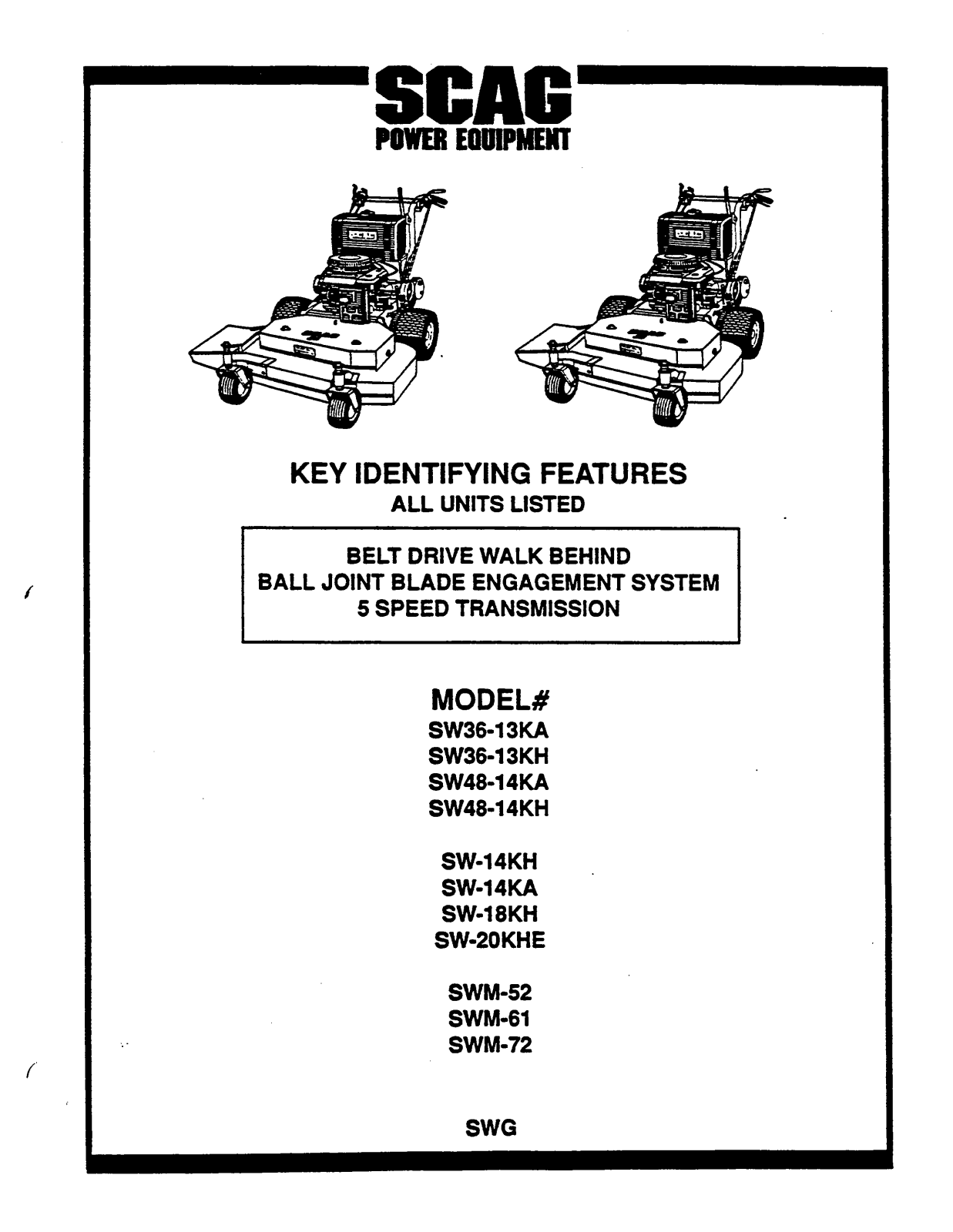 Scag SW32-8BS User Manual