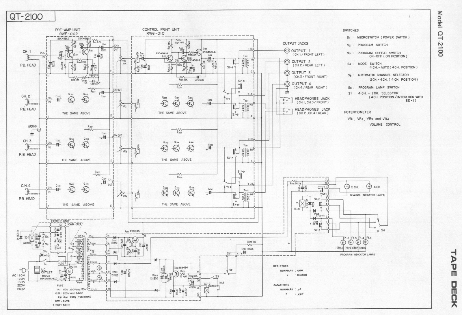 Pioneer QT-2100 Schematic