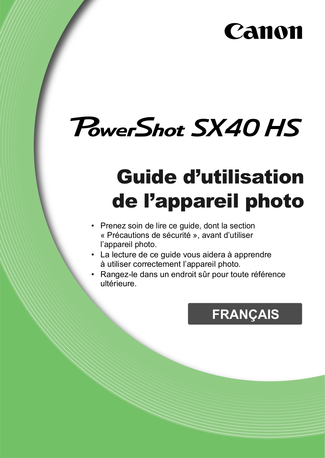 CANON SX40 HS User Manual