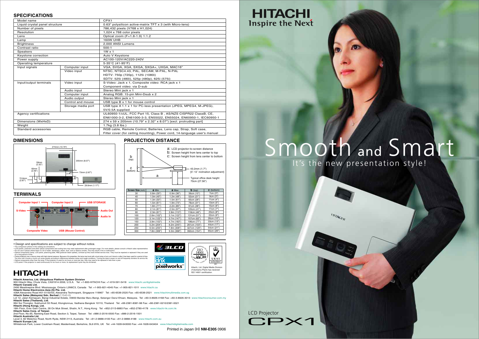 Hitachi CP-CPX1 Product Sheet