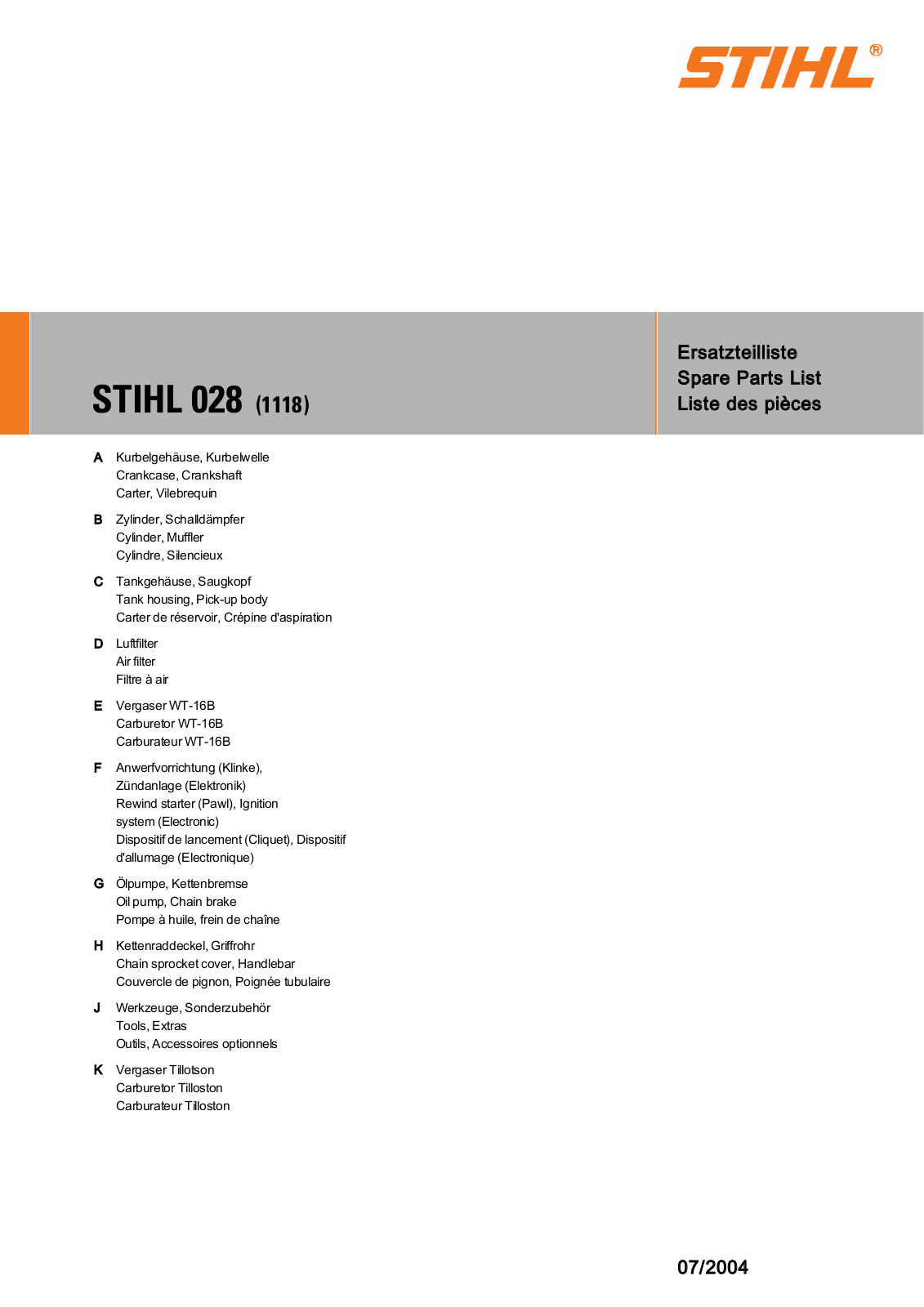 STIHL 028 User Manual