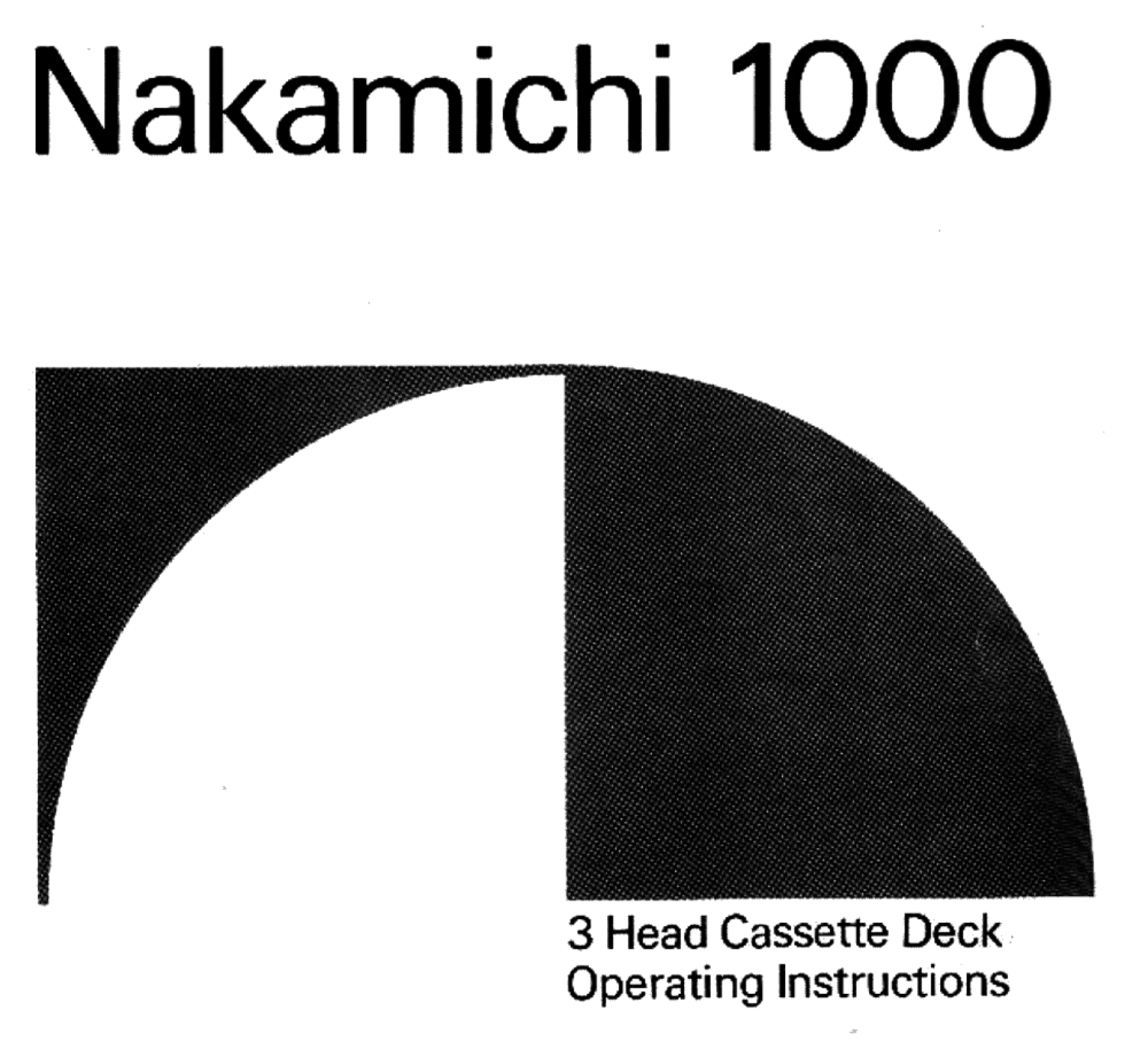Nakamichi 1000 Owners manual