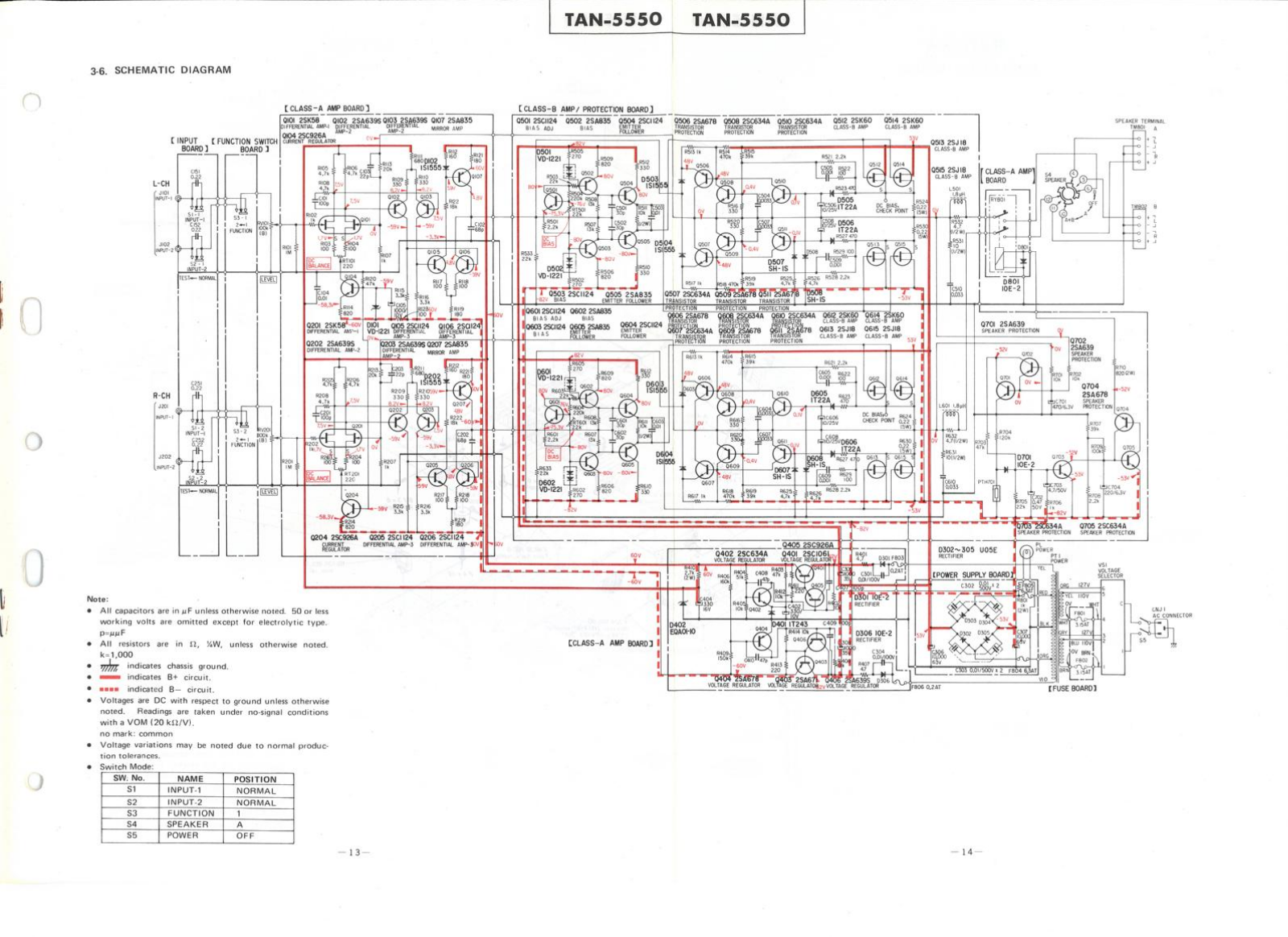 Sony TAN-5550 Schematic
