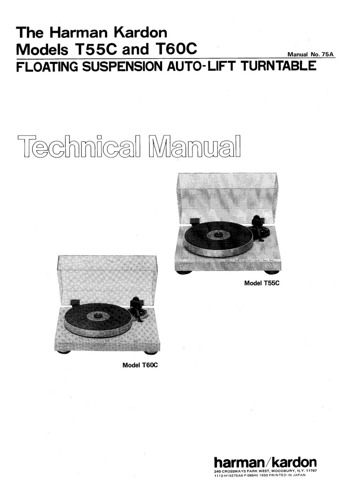 Harman Kardon T-60-C Owners manual