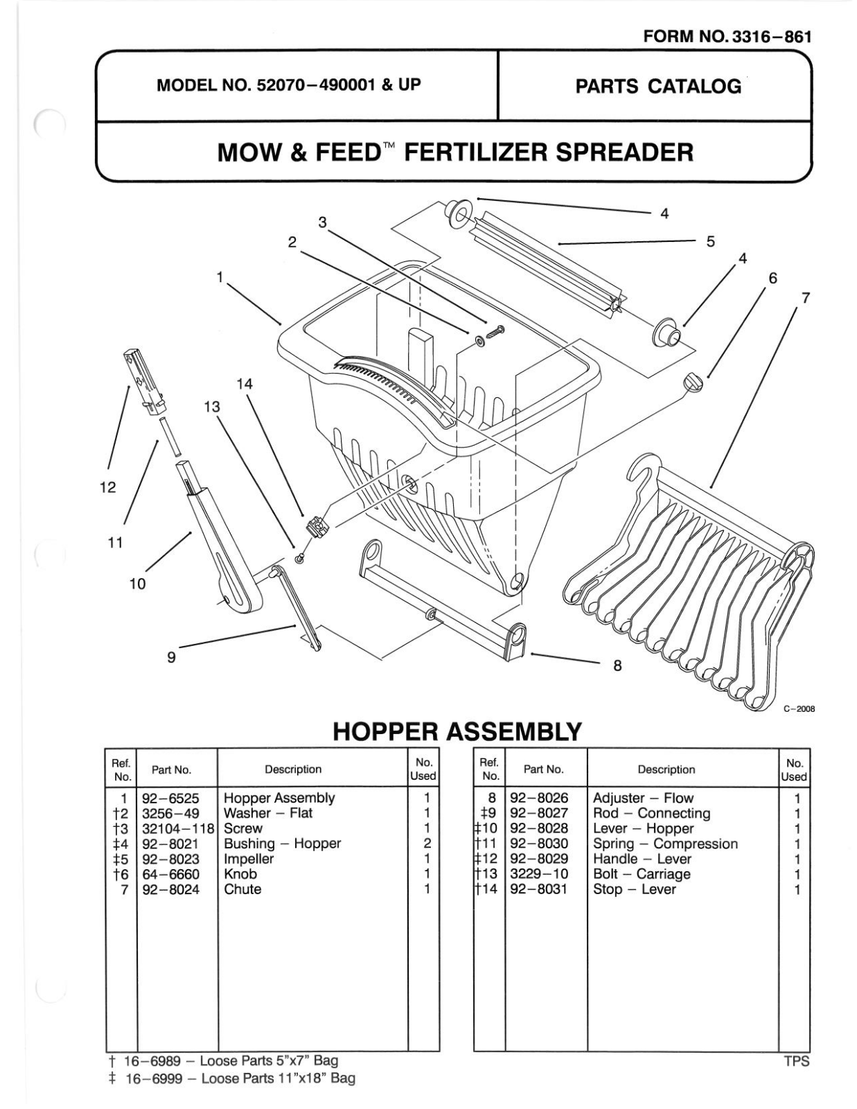 Toro 52070 Parts Catalogue