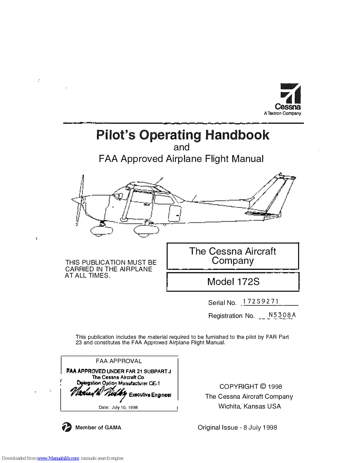 Cessna 172SPHUSR05, 172S Pilot Operating Handbook - ManualMachine.com