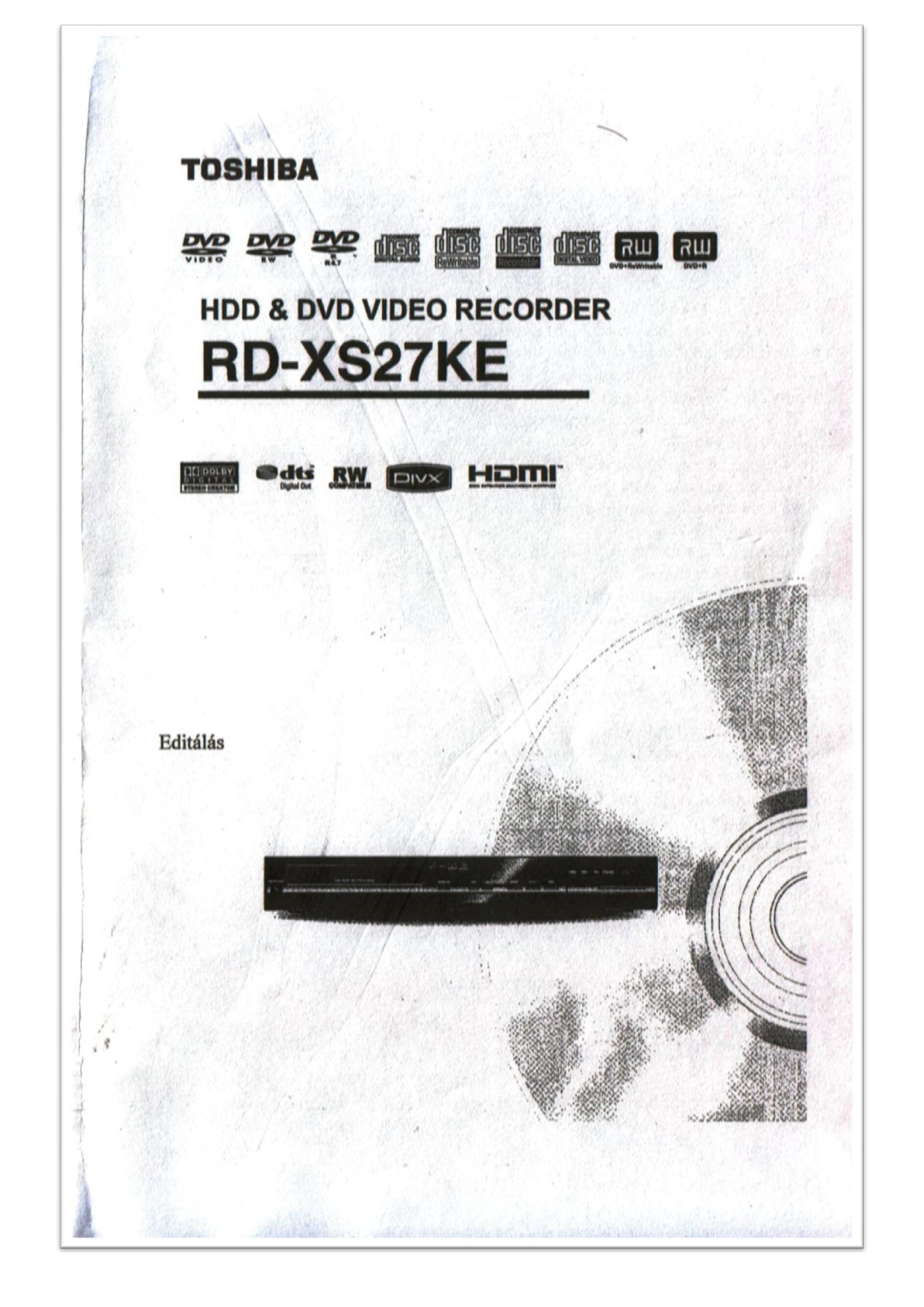 Toshiba RD-XS27KE User Manual