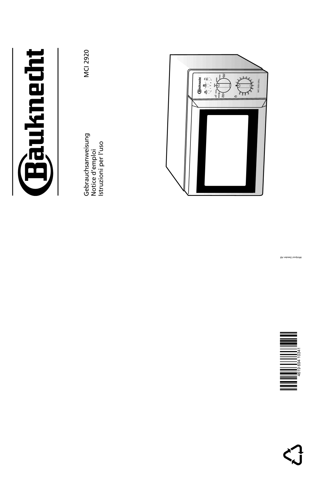 Whirlpool MCI 2920 User Manual