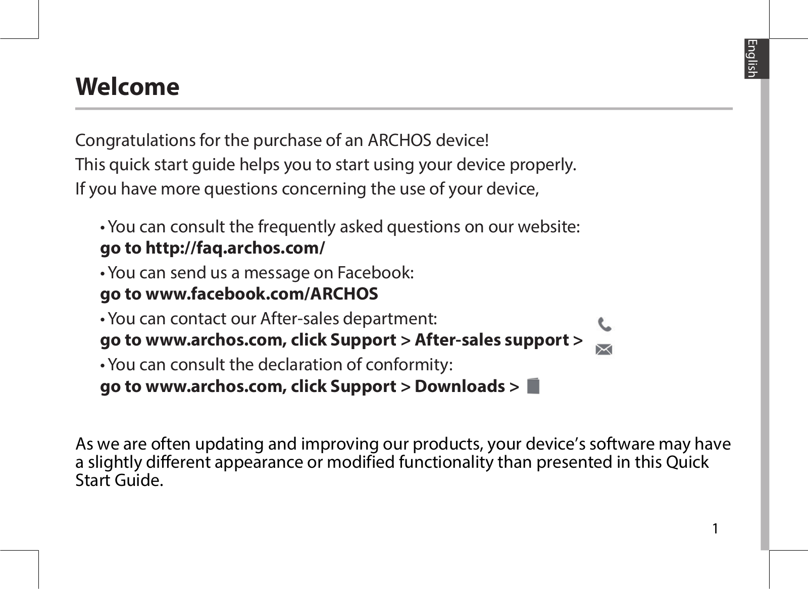 ARCHOS 45c Helium Notice de prise en main